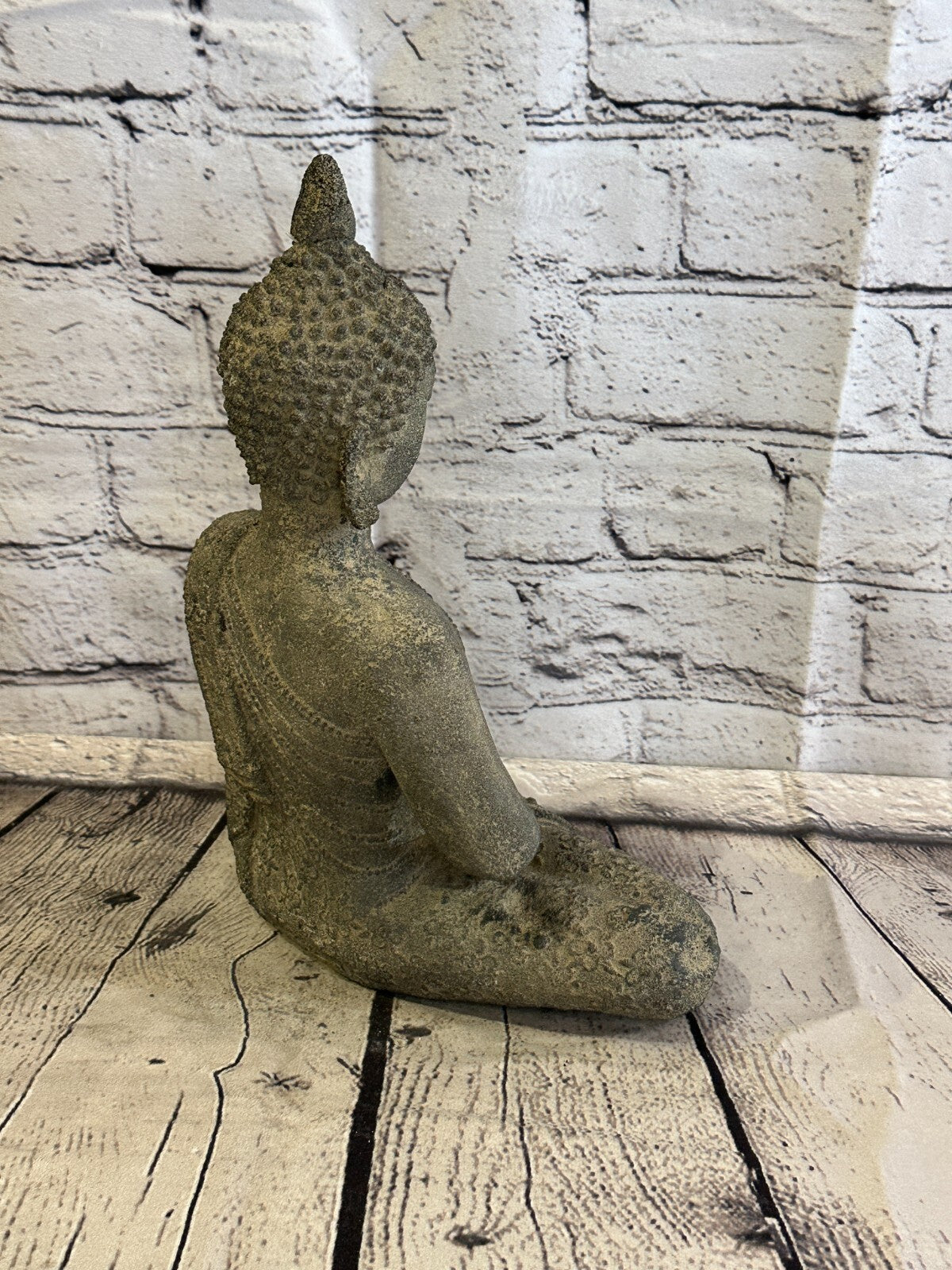 Spike Buddha Stone Garden 30cm x 20cm Ornament Outdoor Indoor Statue Hindu5