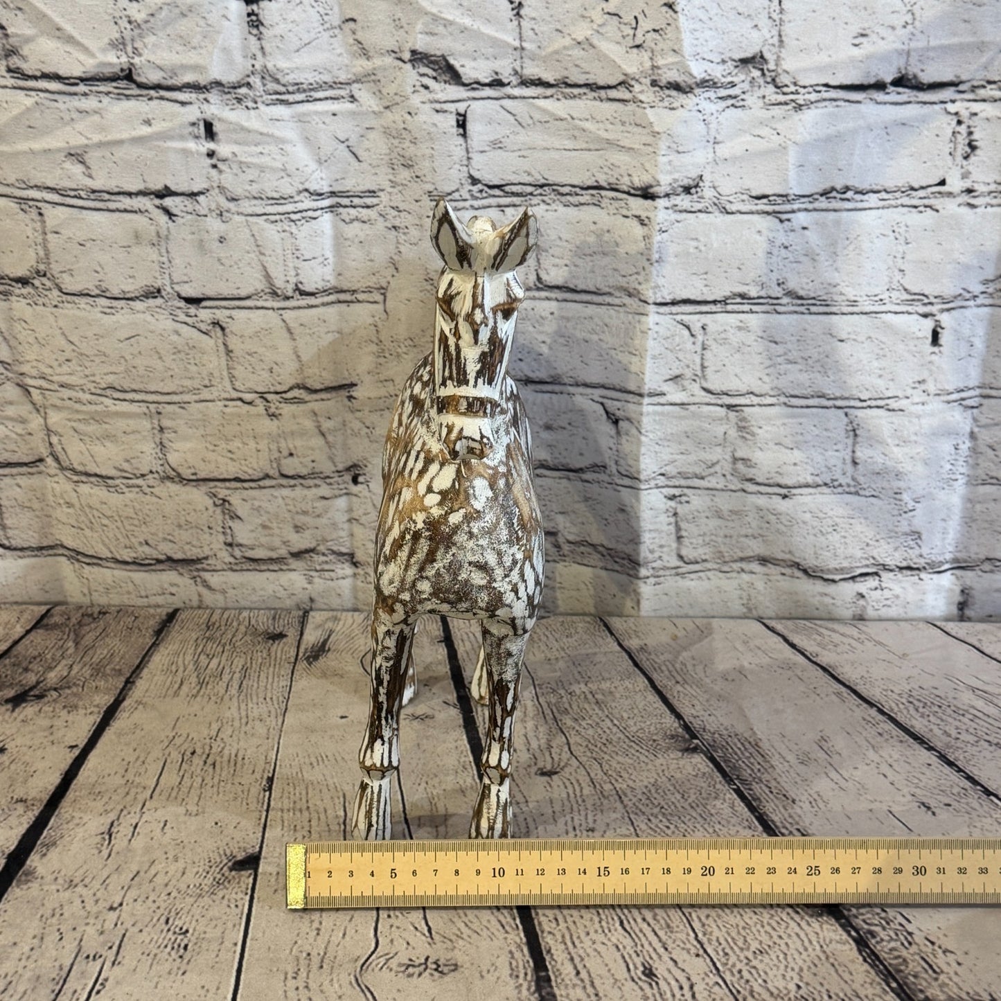 35cm x 35cm Brown Horse Large Wood Hand Carved Wooden Statue Figurine Decor8