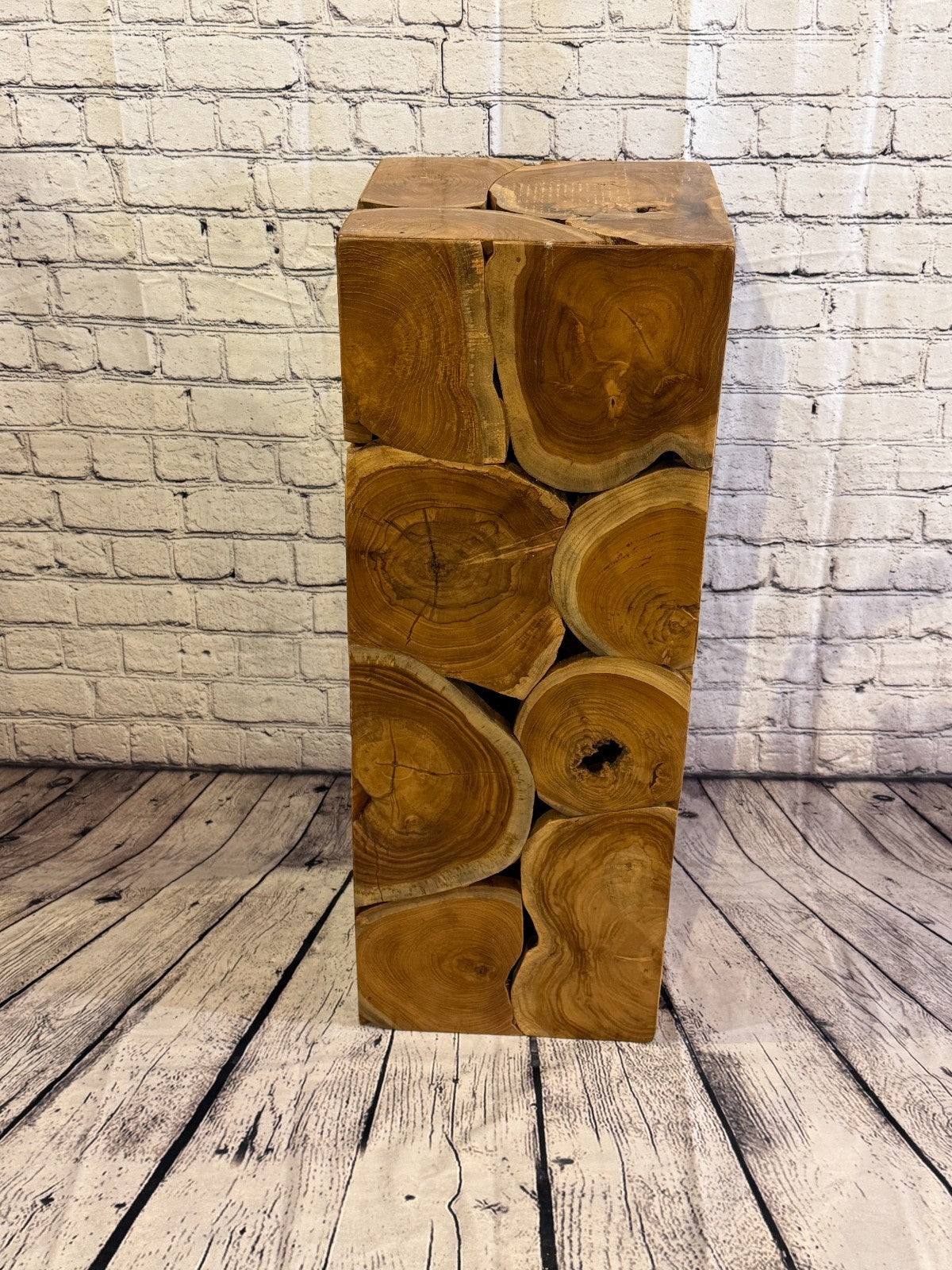 80cm x 30cm x 30cm Wooden Teak Wood Slice Cube Table Sculpture Root Ornament3