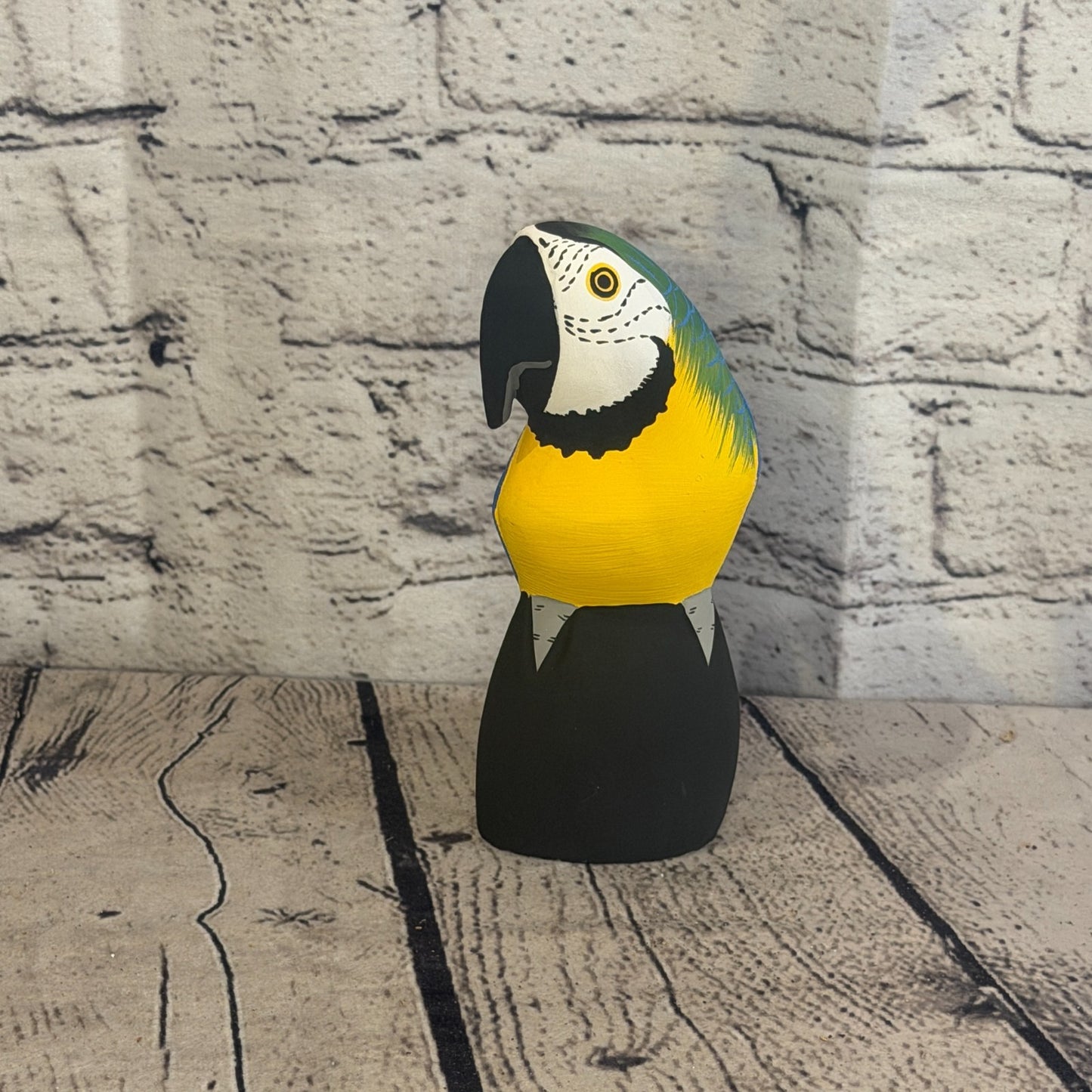 15cm Bright Blue Parrot Bird Ornament Statue Fair Trade Hand Made Carved Wood2