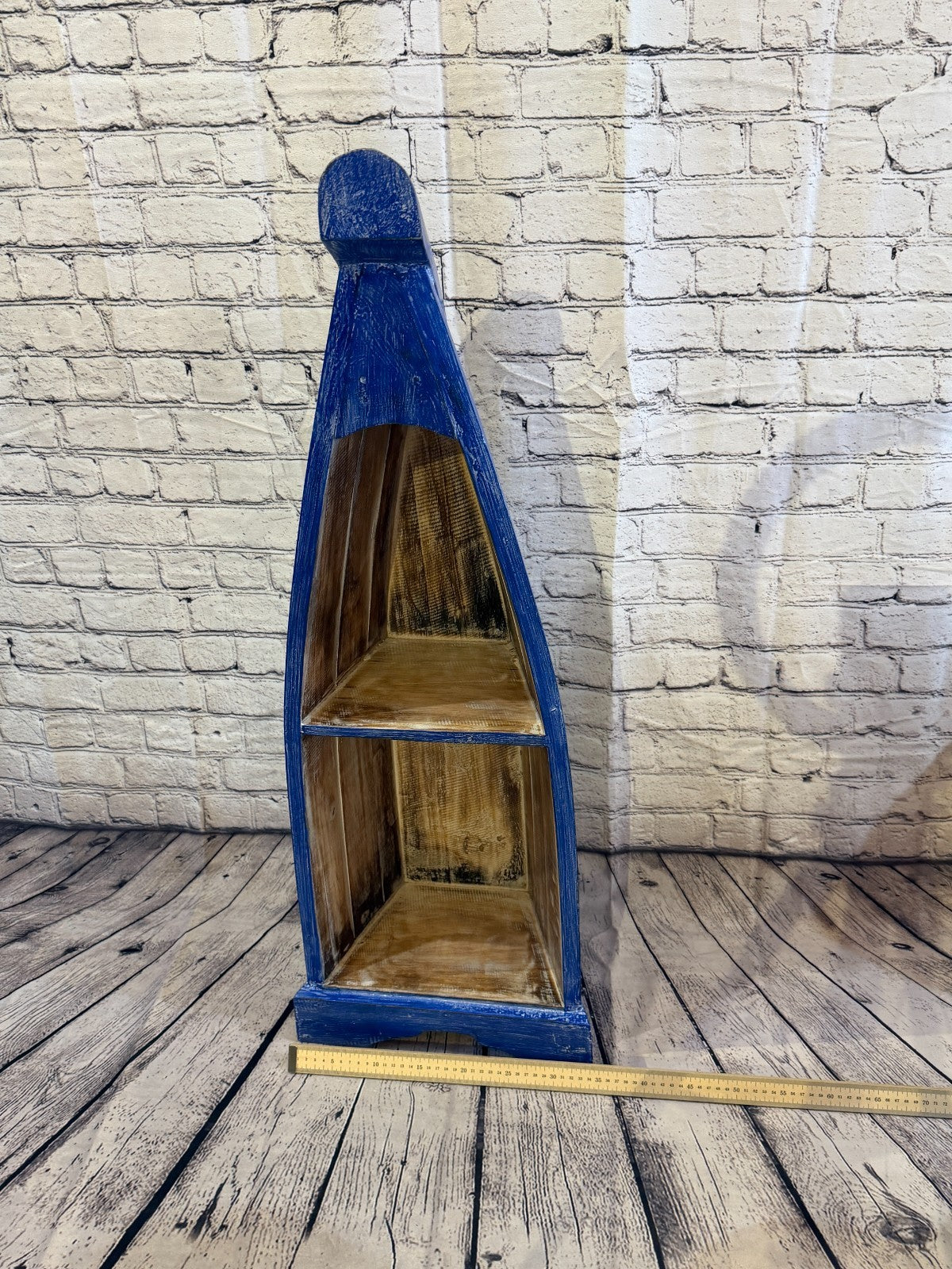 60cm x 30cm x 22cm Blue Boat Shelf Wooden Cabinet Living Hall Storage Furniture6