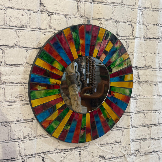 Rainbow Line Black Mosaic Tile Wall Mirror 40cm x 40cm 16 Inches Handmade0