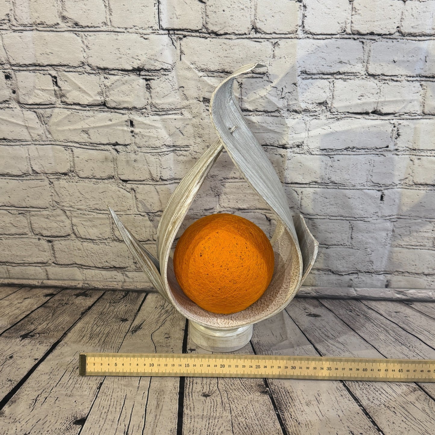 Orange Light White Natural 45cm Tall Leaf Lamp Twist LED UK Mains Plug Design 85