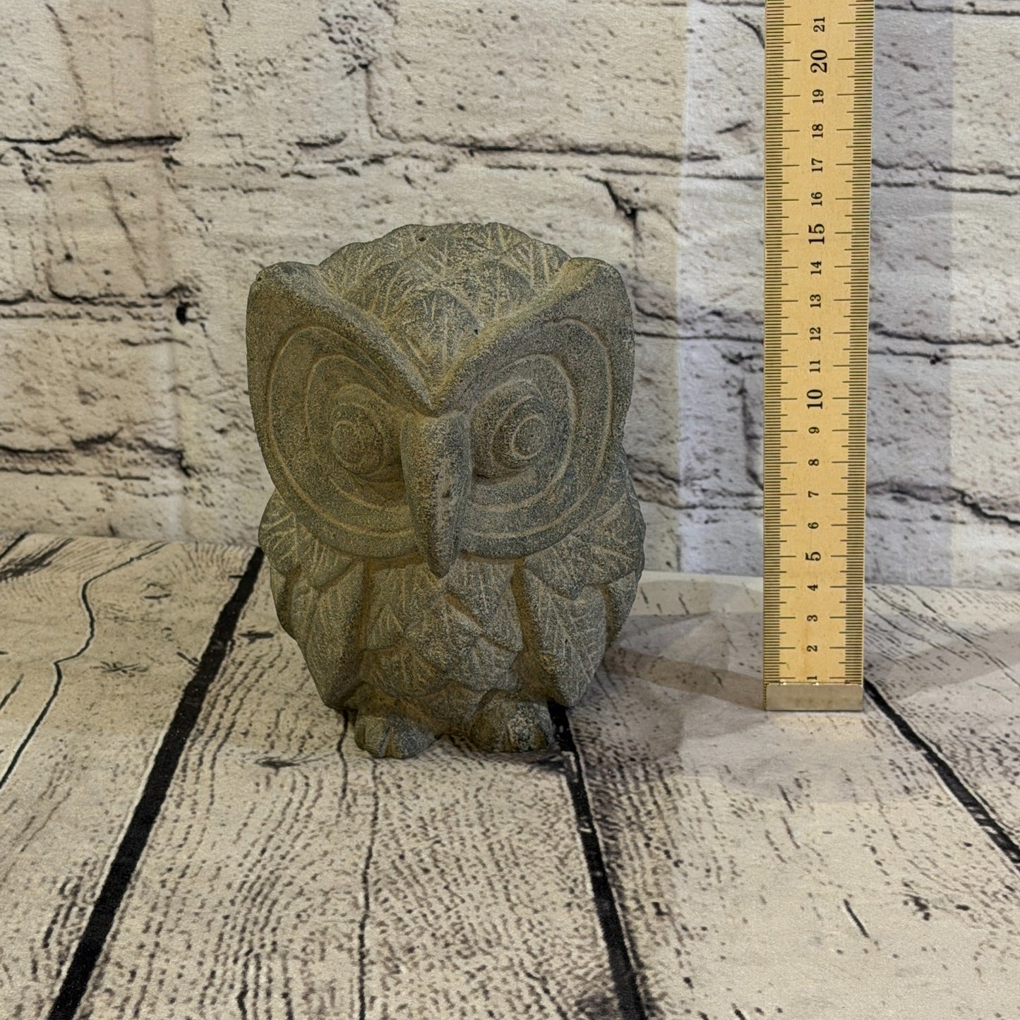 Standing Barn Owl Stone Garden 10cm x 15cm Ornament Indoor Statue Hindu6