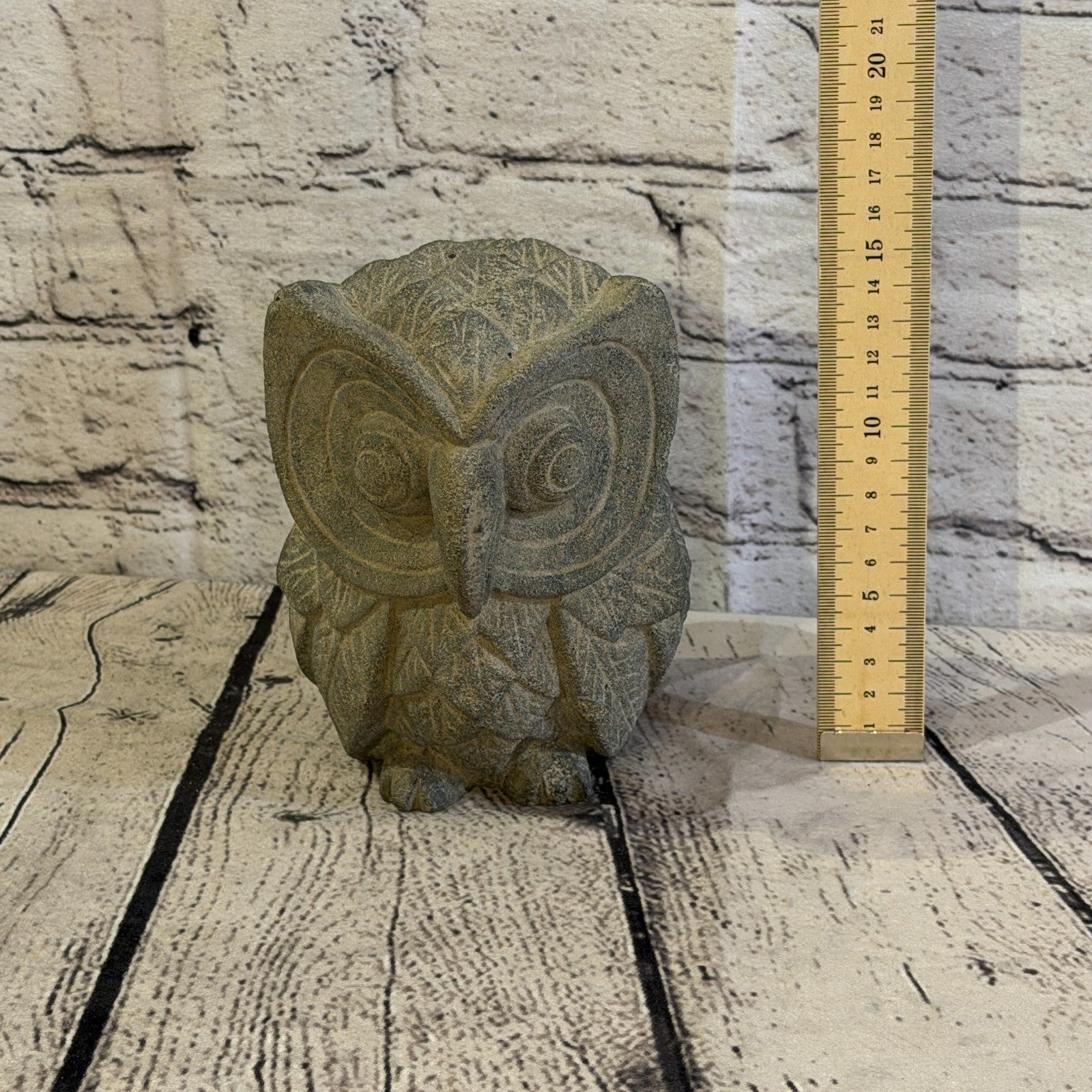 Standing Barn Owl Stone Garden 10cm x 15cm Ornament Indoor Statue Hindu6