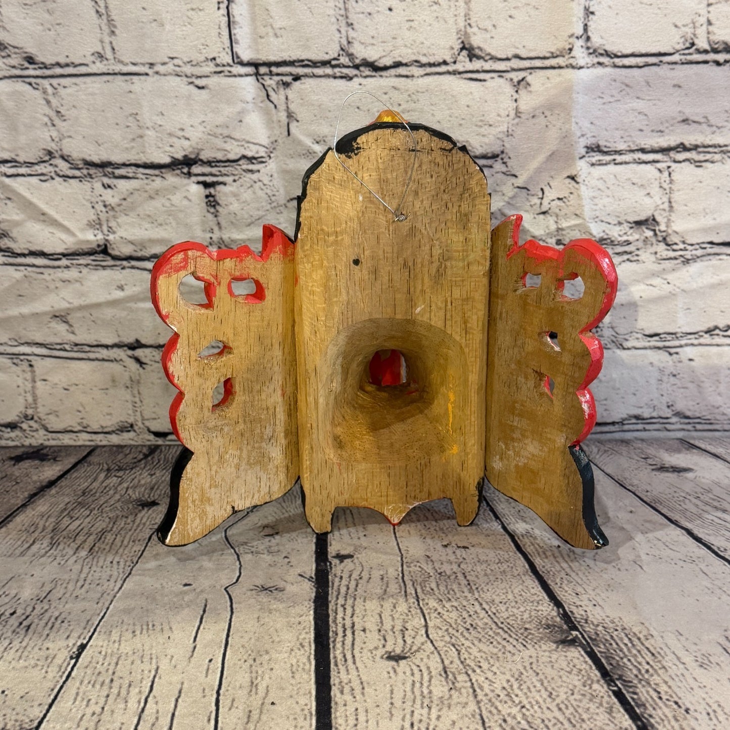25cm Ganash Ganesha Black Elephant Hindu Deity Wooden Hand Carved Mask Painted7