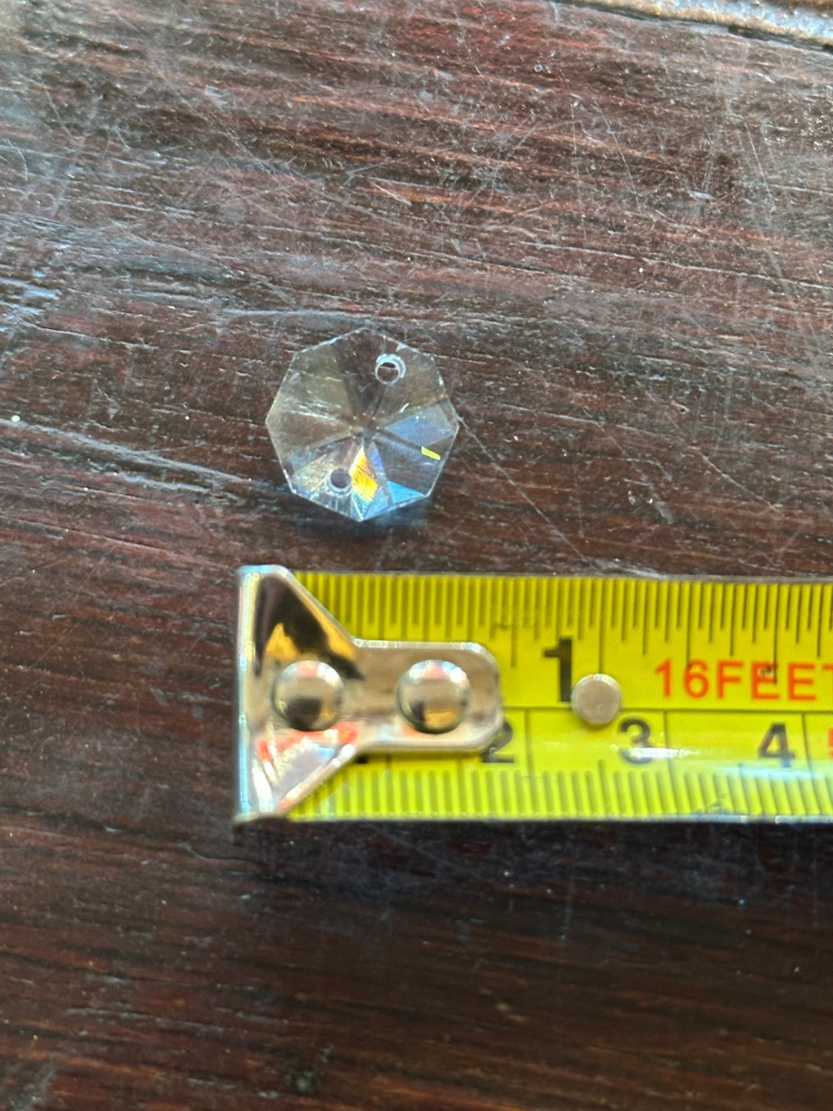 20 2 Hole Crystal Clear Glass Faceted Sun Catcher Cut Drop Pendant 1.5cm x 1.5cm3