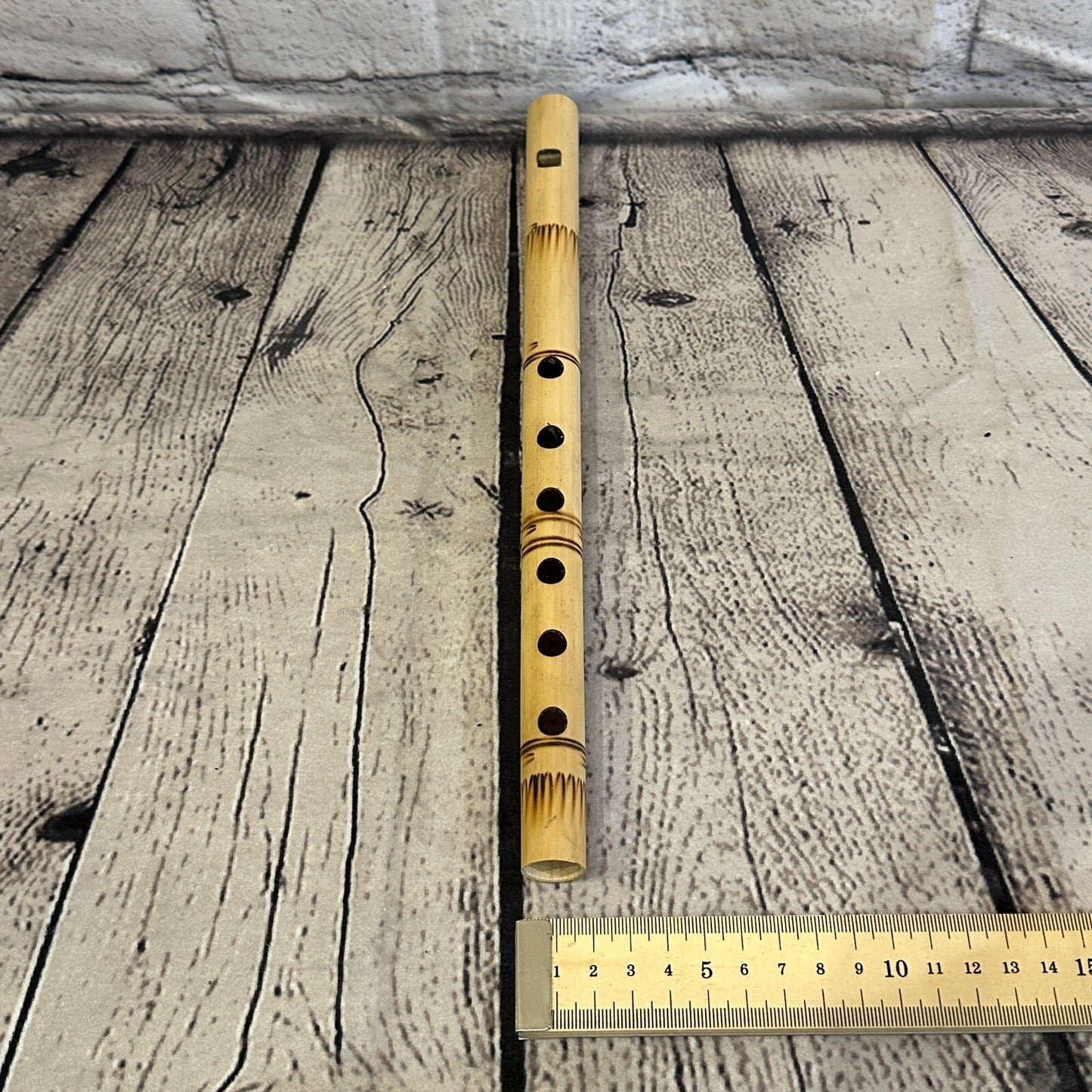 Bamboo Flute plain wooden handmade fair trade 30cm music play3