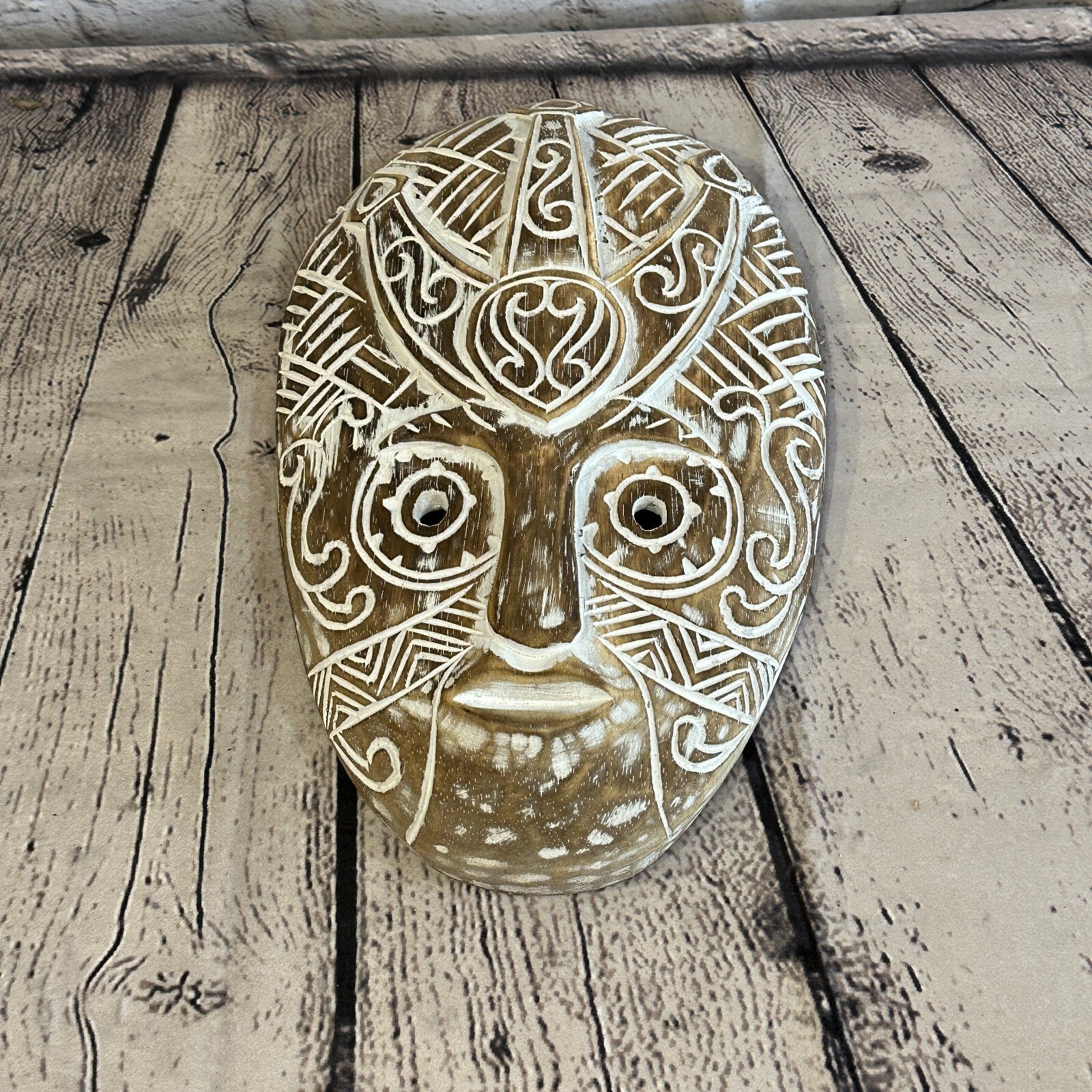 30cm Brown Tiki Style Wall Decoration Celtic Mask Designer Mask Wooden Handmade3