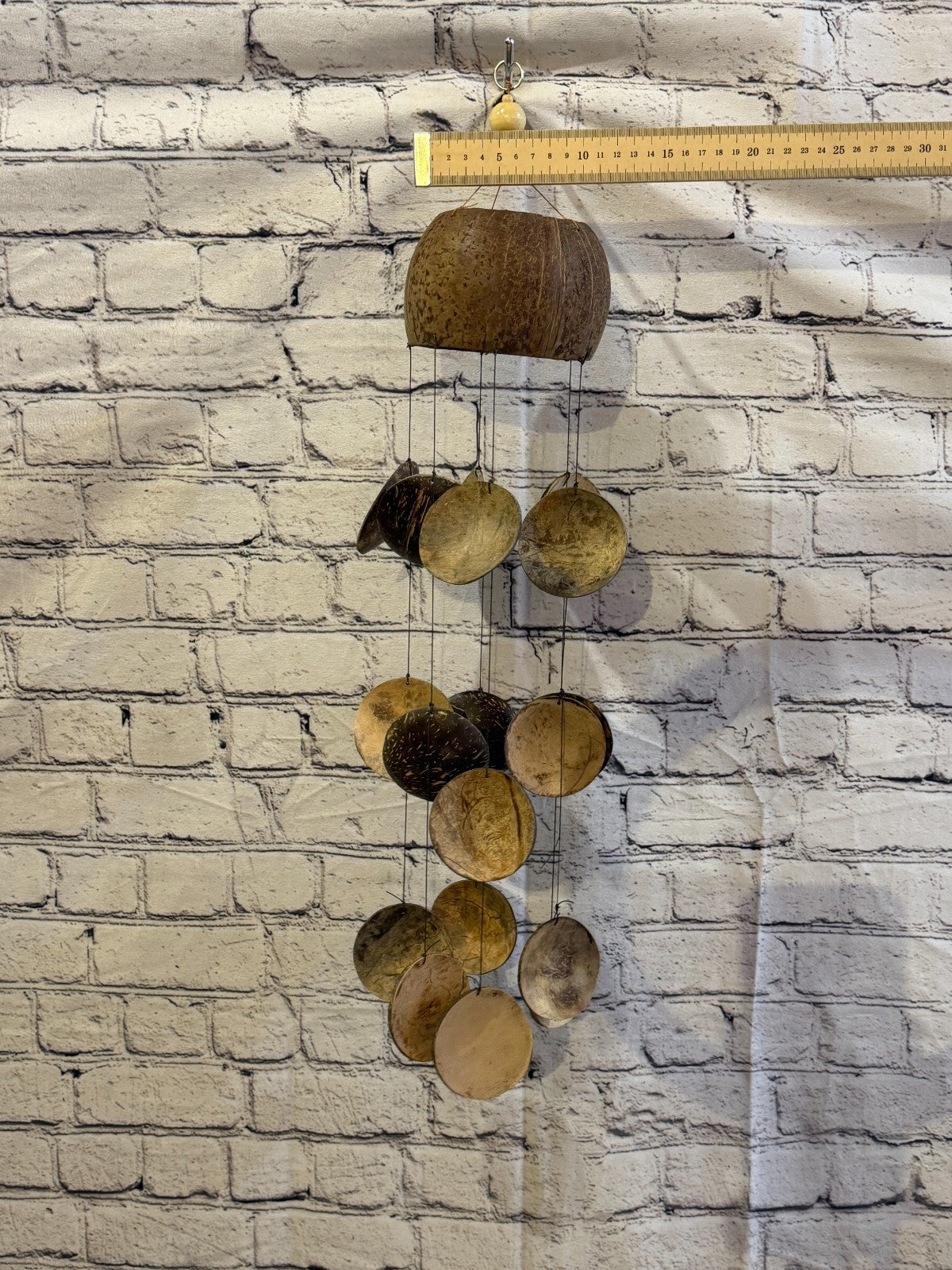 Coconut Shell Bamboo Windchime Plain 60cm Garden Gift Summer Handmade Chimes3