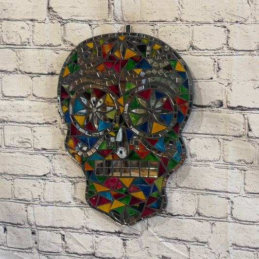 Rainbow Skull Mosaic Tile Wall Mirror 40cm x 28cm 16 Inches Handmade New0