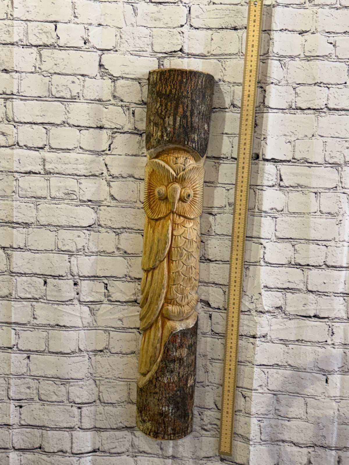 Owl Of The Woods 80cm Hand Carved Wizard Tree Trunk Wood Fairtrade3