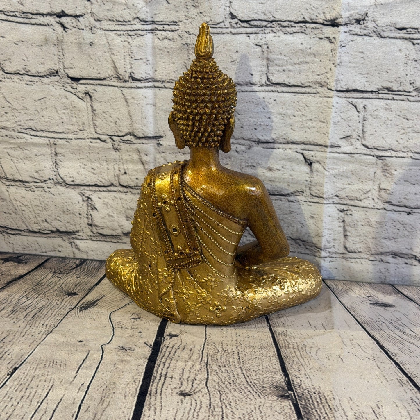 Bronze & Bronze 30cm x 20cm Large Thai Spike Buddha Sitting Statue Resin Hindu4