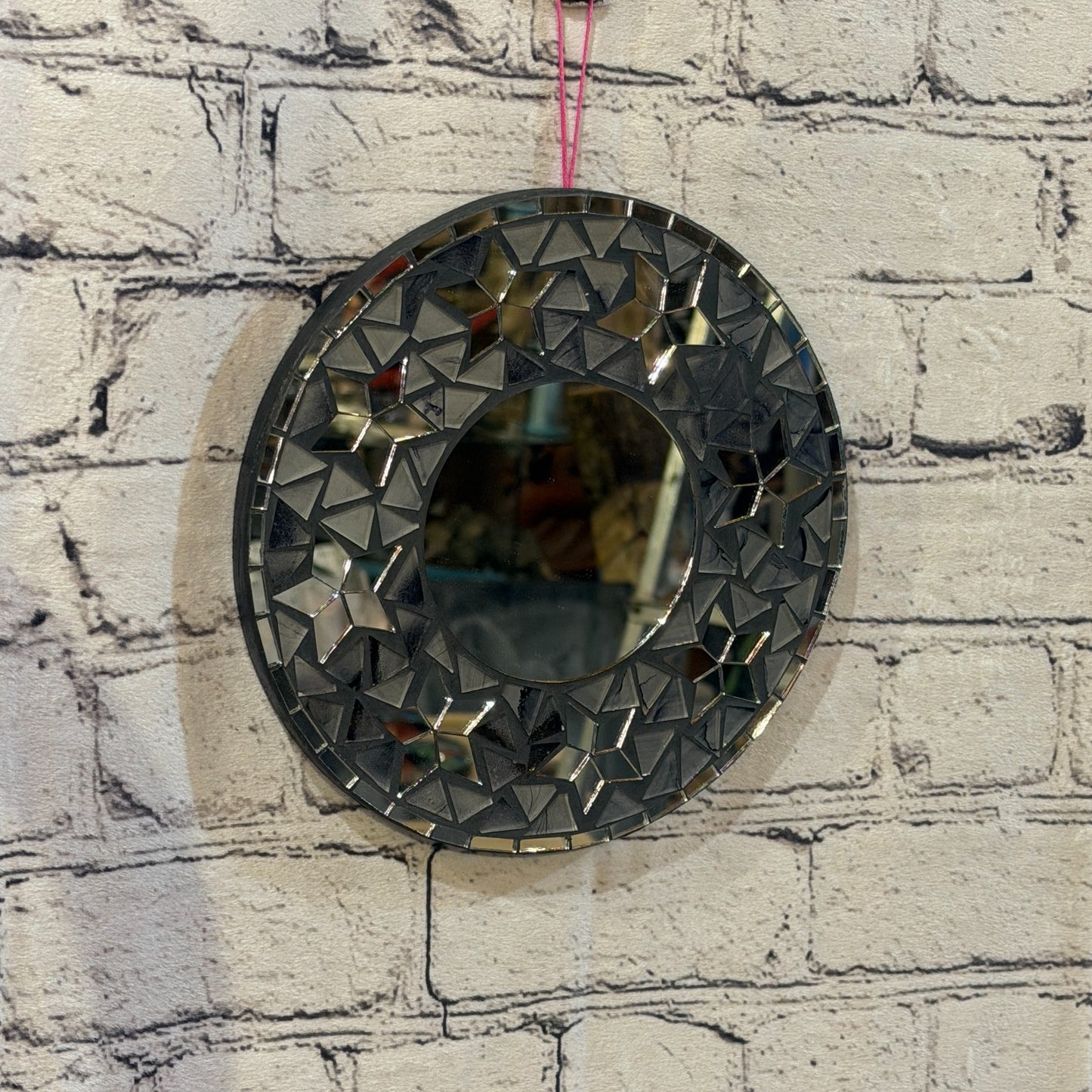Grey Black Star Black Mosaic Tile Wall Mirror 20cm x 20cm 8 Inches Handmade0