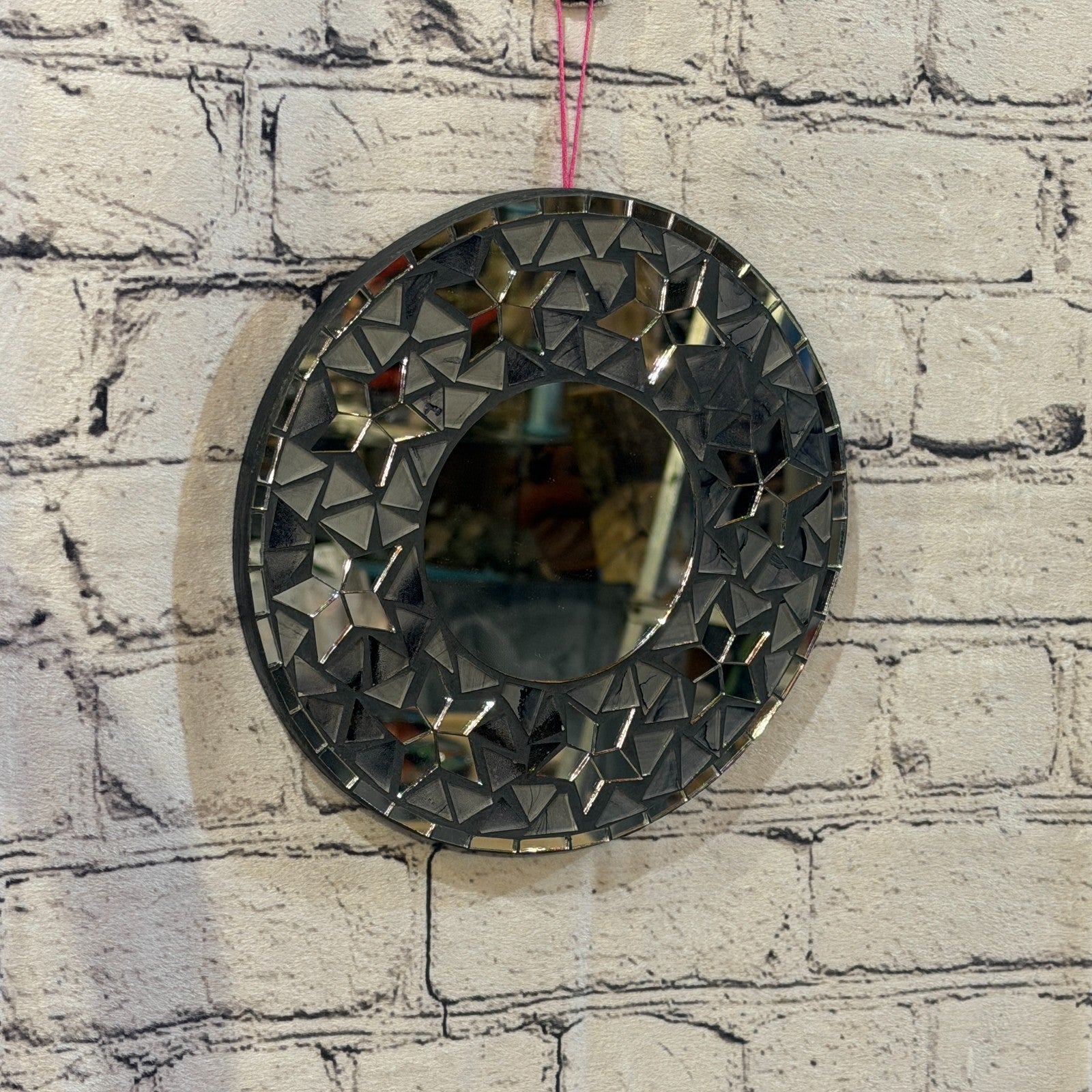 Grey Black Star Black Mosaic Tile Wall Mirror 20cm x 20cm 8 Inches Handmade0
