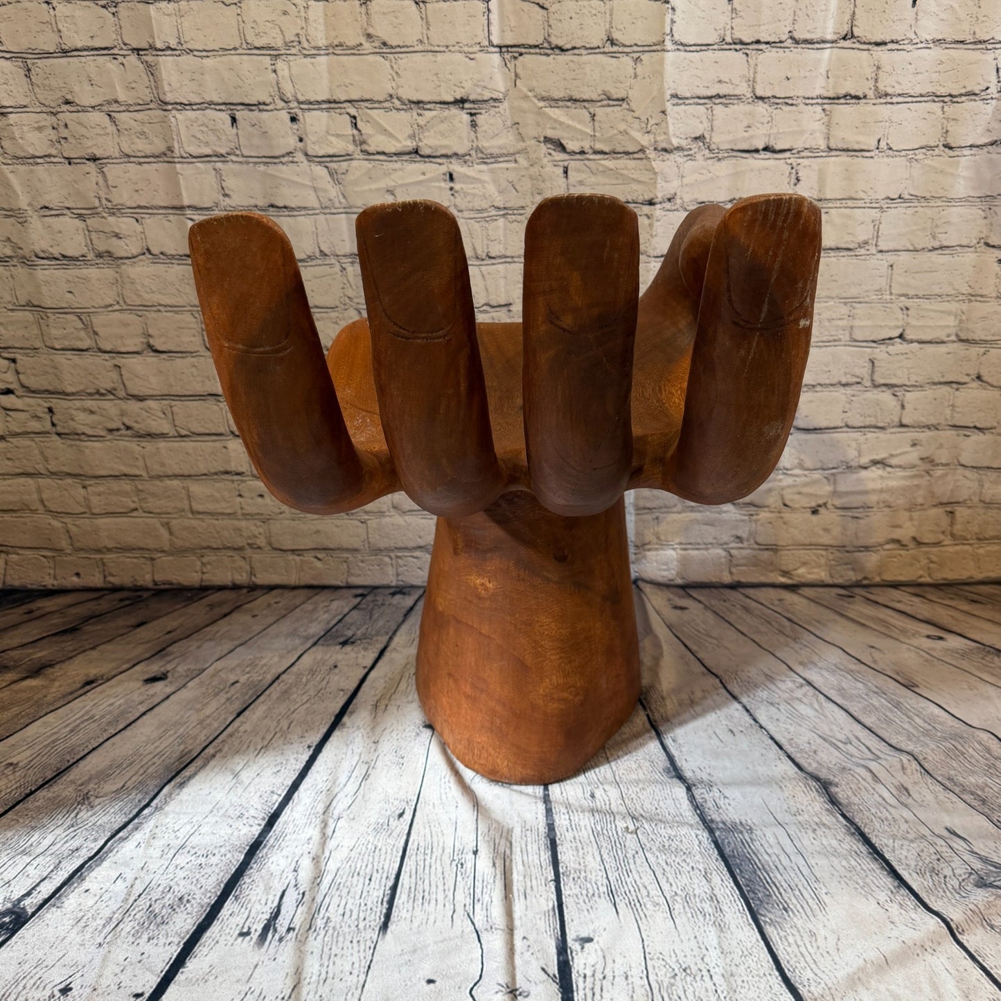 70cm x 40cm x 35cm Right Hand Indonesian Carve Hand Chair Wood Carving Sculpture4