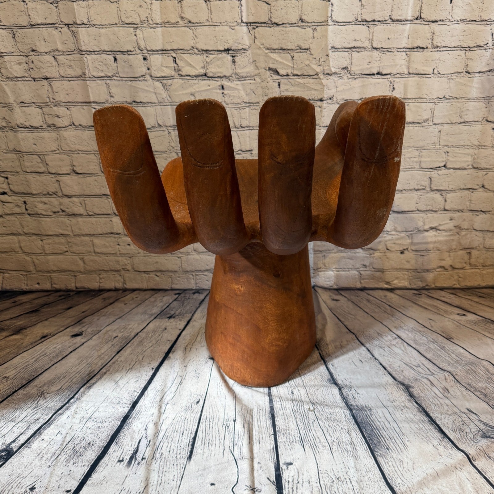 70cm x 40cm x 35cm Right Hand Indonesian Carve Hand Chair Wood Carving Sculpture4