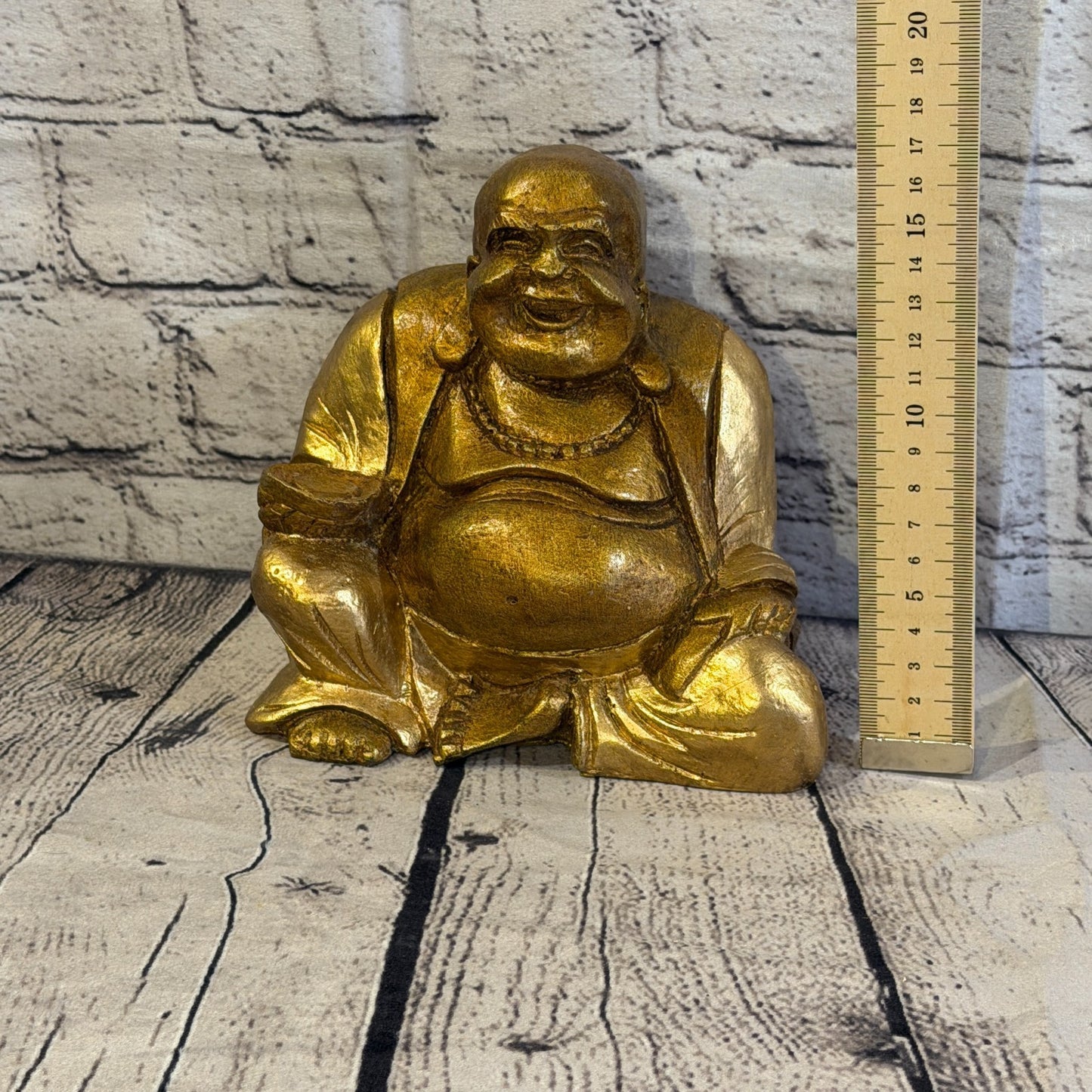 Bronze & Bronze 15cm x 15cm Large Chinese Buddha Sitting On Lotus Statue Resin5