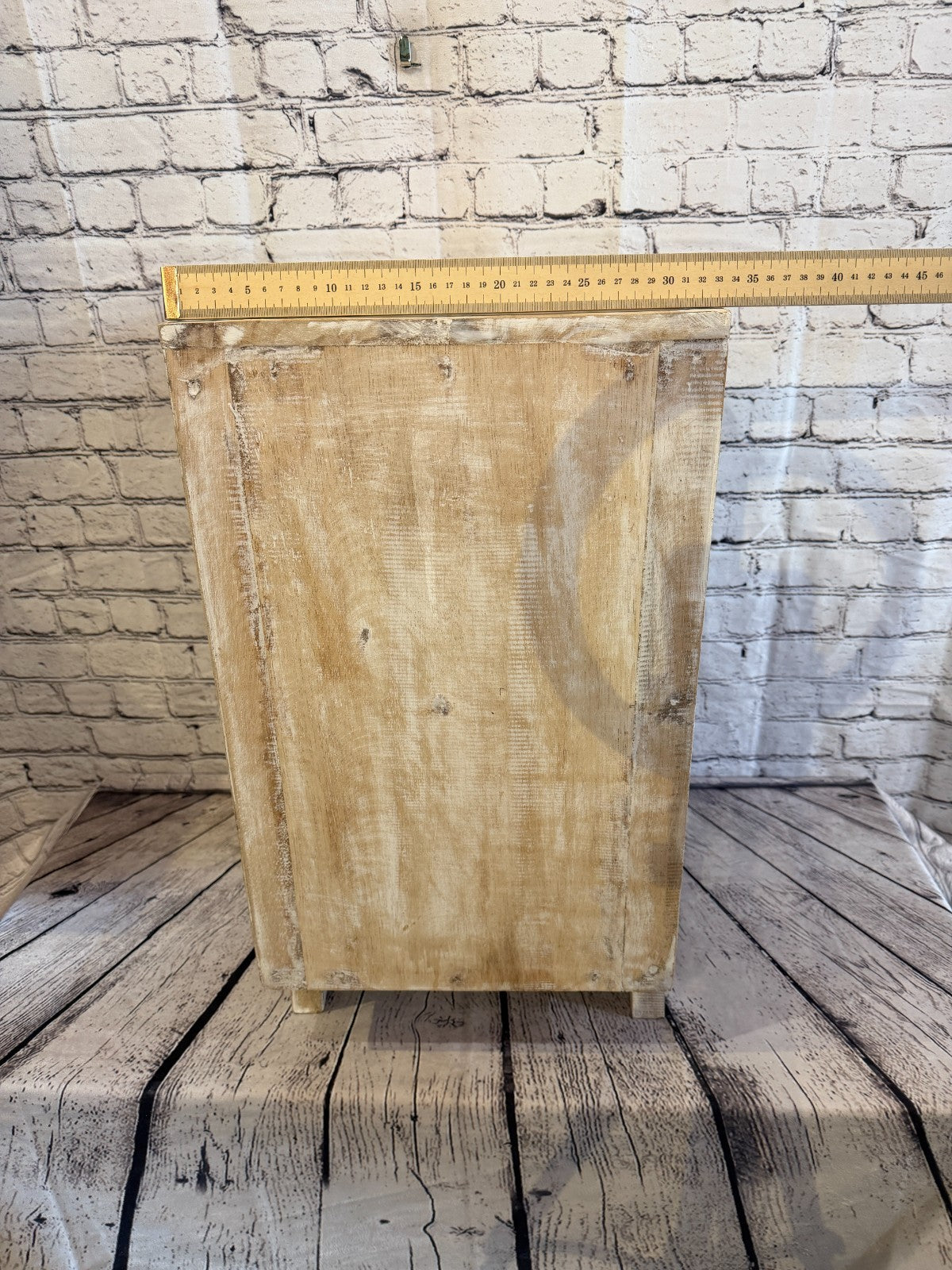 60cm x 40cm White 1 Draw Pillar Wooden Side Cabinet Living Storage Furniture7