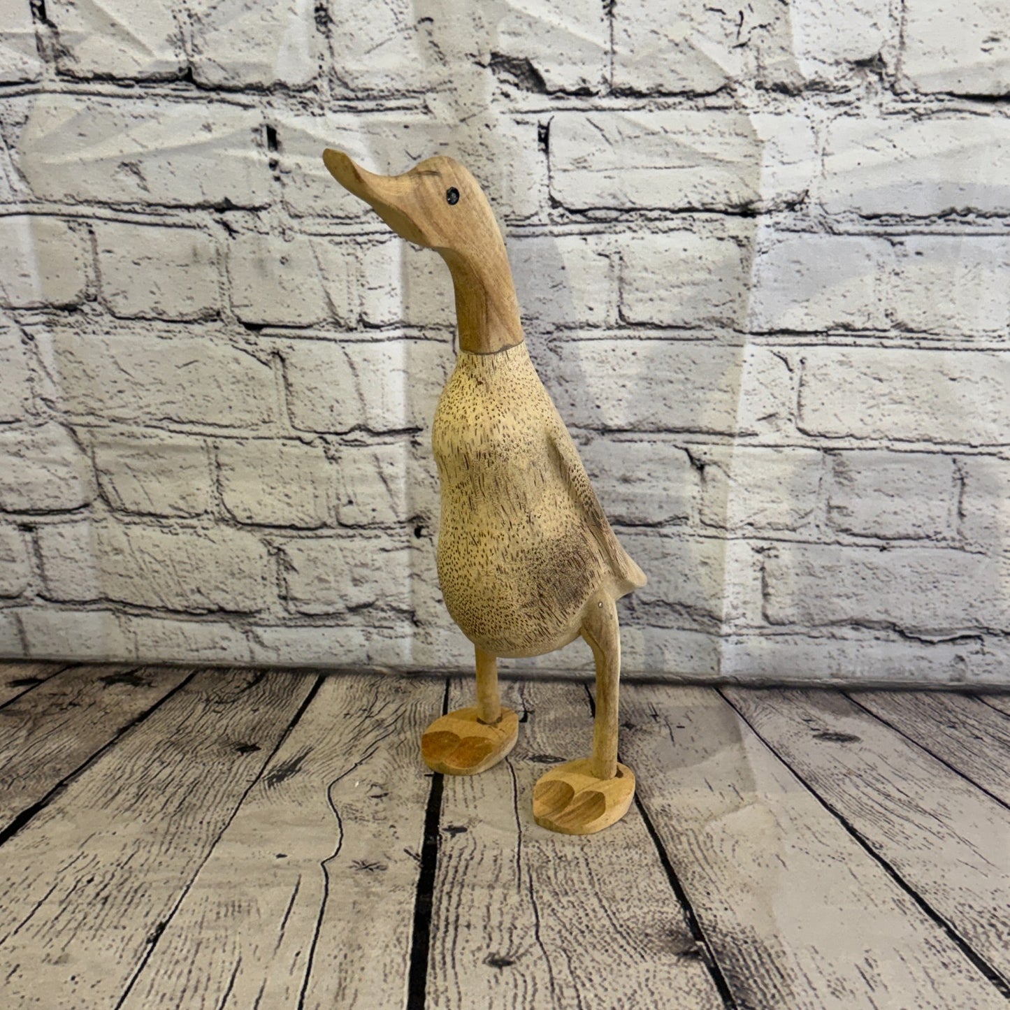 Looking Forward 30cm Tall Wooden Smooth Duckling Baby Duck Bamboo Root Fairtrade0