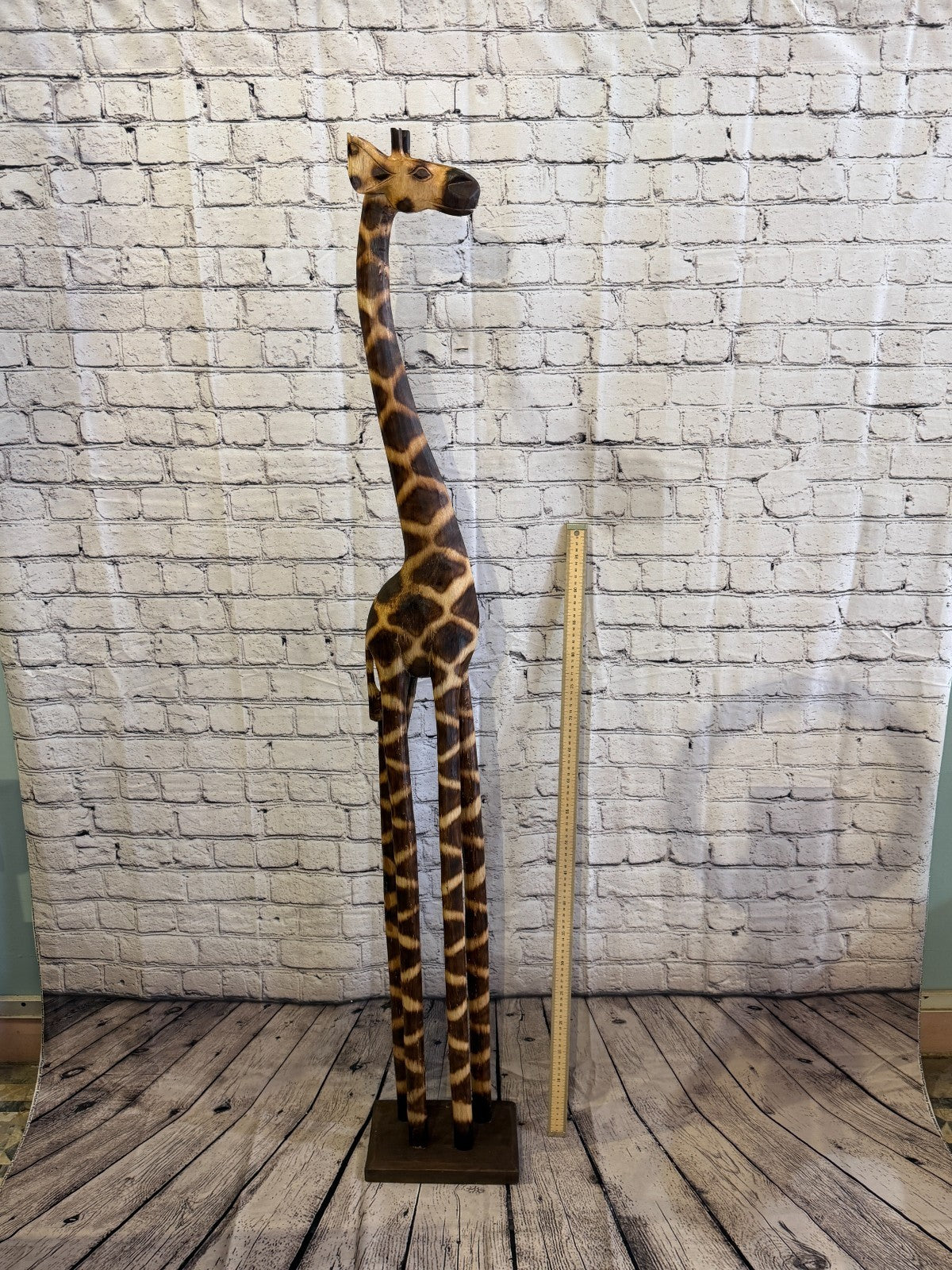 180cm Burnt Wooden Giraffe Standing Single Carved Solid Wood Giraffe Handmade5