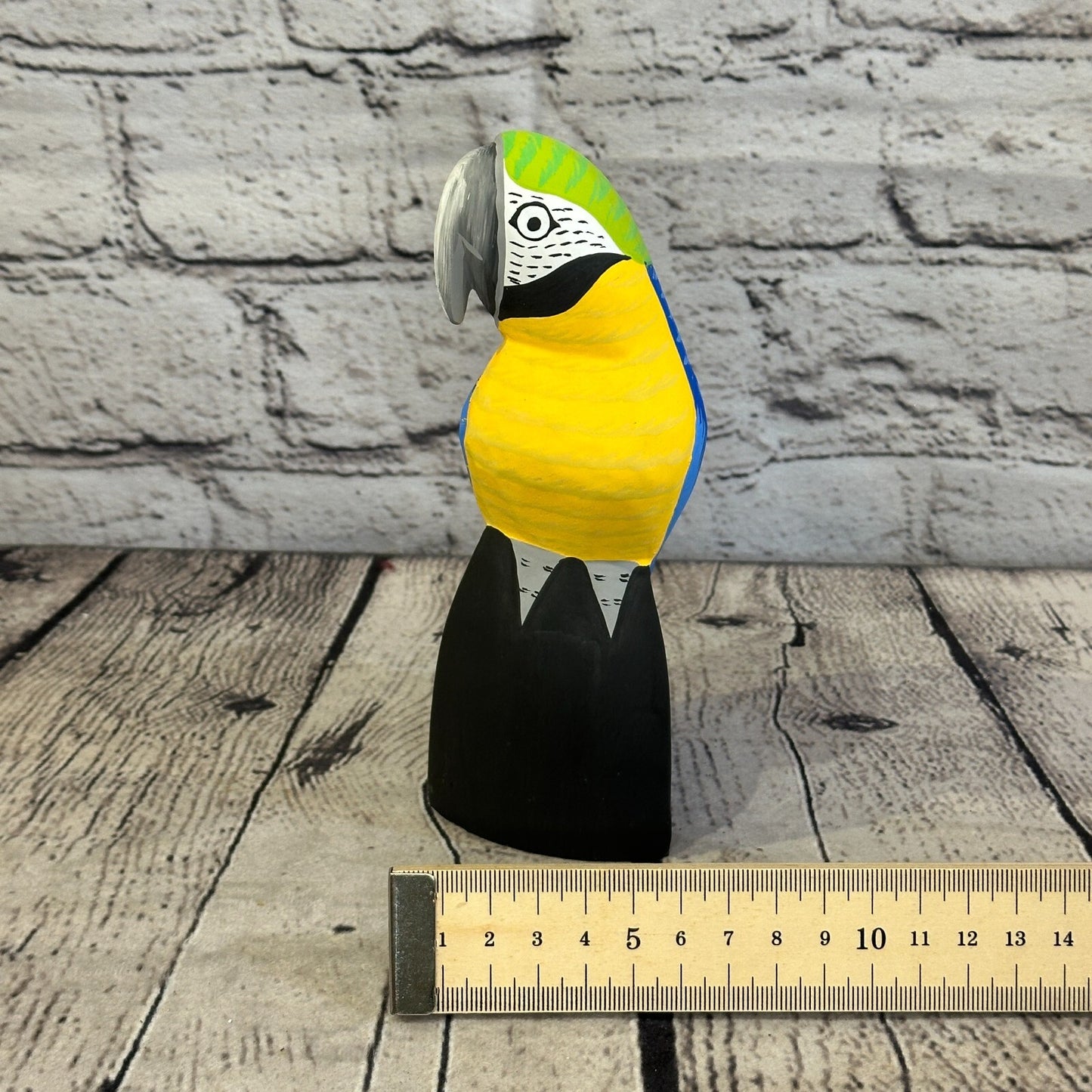 15cm Blue Parrot Bird Ornament Statue Fair Trade Hand Made Carved Wood8