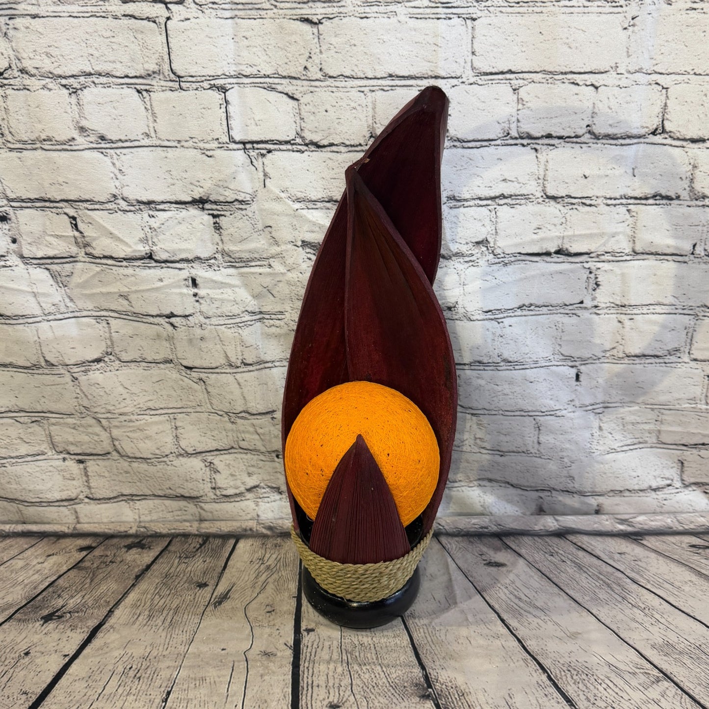 Orange Light Red Natural 55cm Tall Leaf Lamp Twist LED UK Mains Plug Design 61