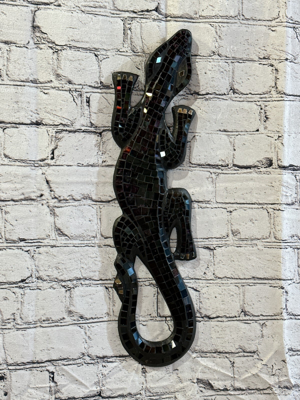 50cm Gecko Deep Purple Mosaic Wall Hanging Wooden Ornaments Wood Carving2