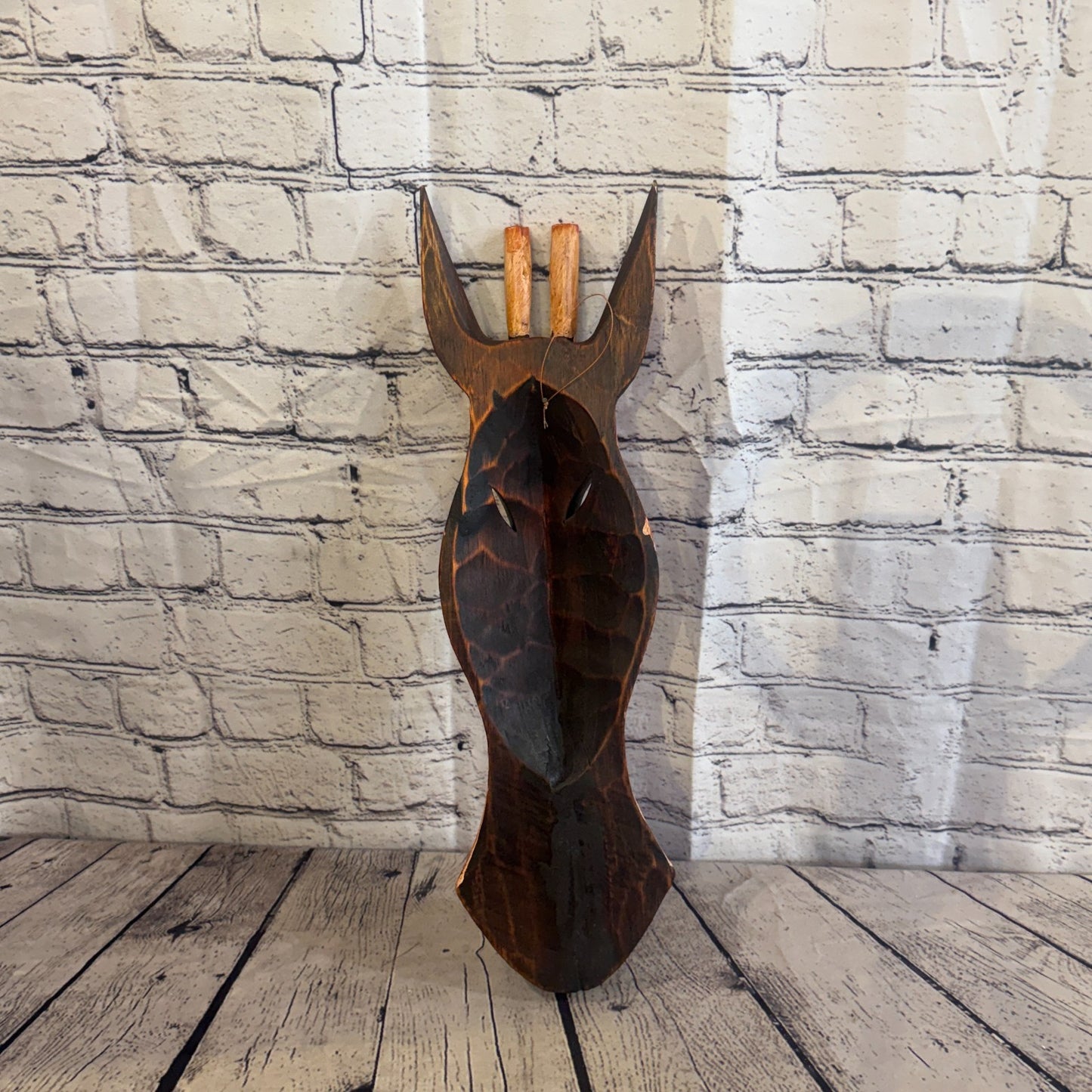 50cm Giraffe Plain Hand Carved Fair Trade Wooden Animal Wall Art Wall Hang Mask5