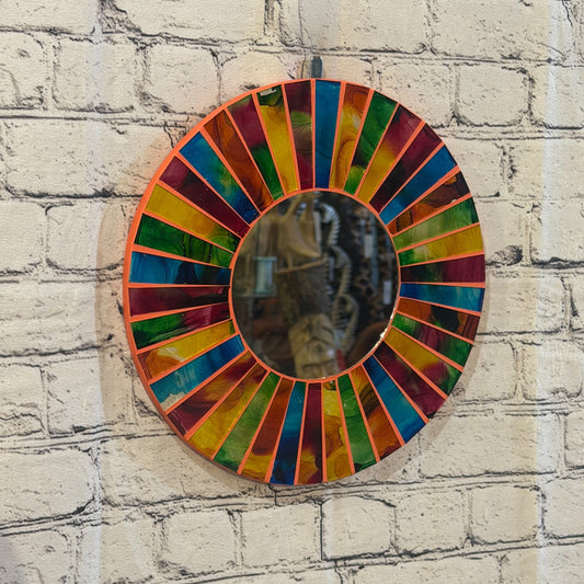 Rainbow Line Terracotta Mosaic Tile Wall Mirror 30cm x 30cm 12 Inches Handmade0