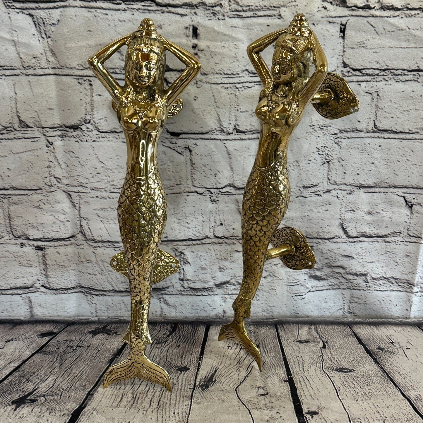 35cm Hindu God Mermaid Bronze Decorative Cabinet Drawer Cupboard Wardrobe Handle1