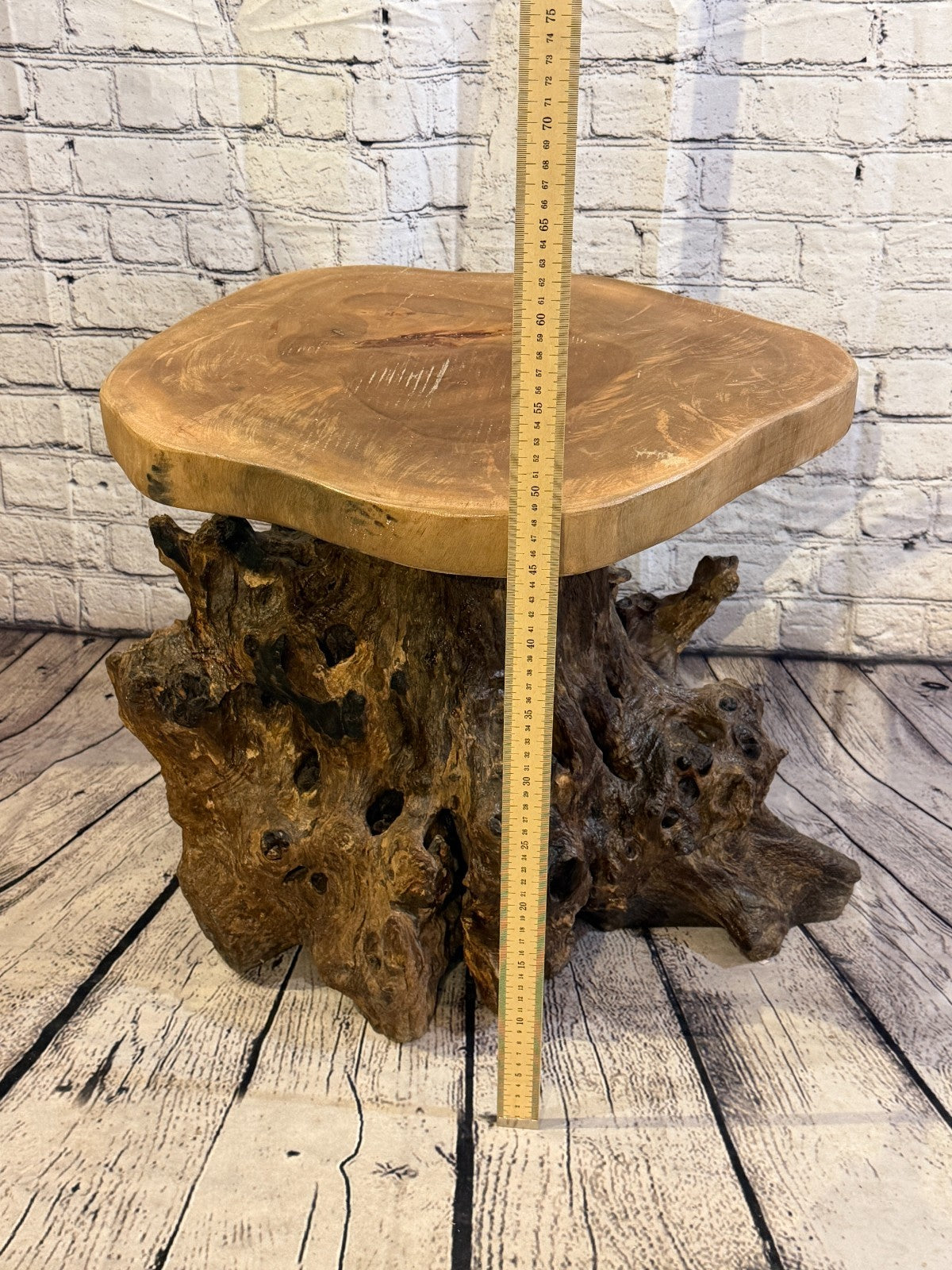 50cm x 50cm Single Wooden Coffee Root Sculpture Garden Teak Root Ornament Carved6