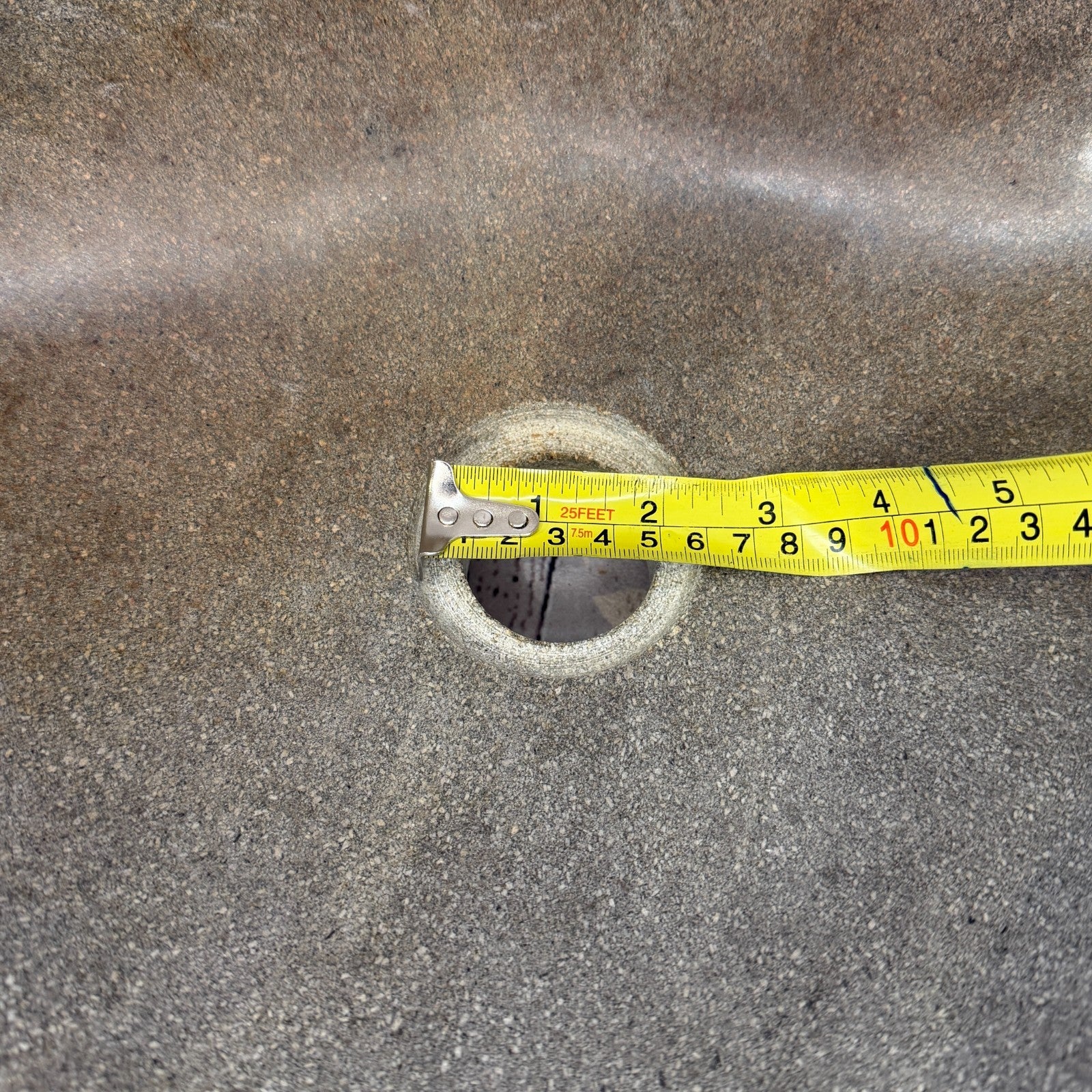 43cm x 35cm Wash Basin Bathroom Counter Top Washing River Stone Bowl Sink No 3610