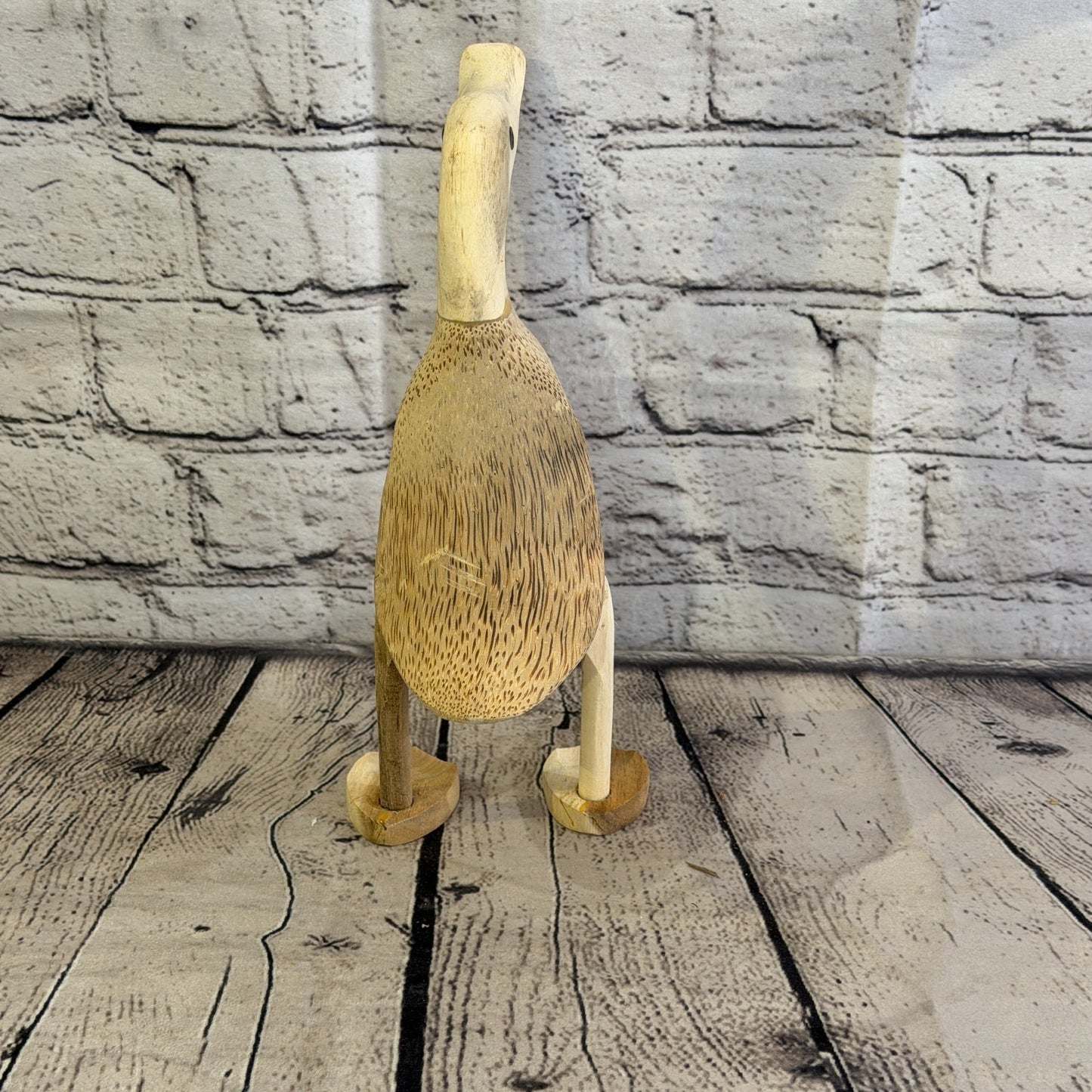 Looking Forward 25cm Tall Wooden Smooth Duckling Baby Duck Bamboo Root Fairtrade5