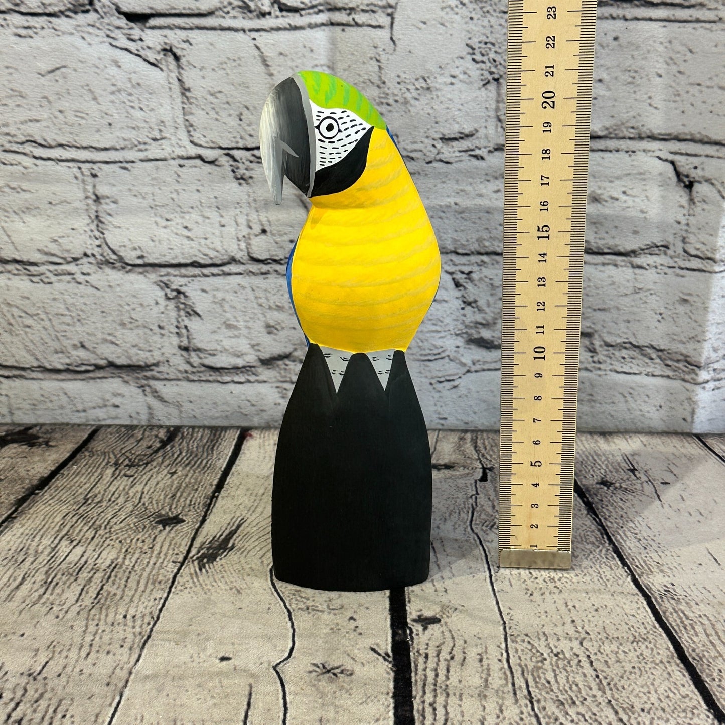 20cm Blue Parrot Bird Ornament Statue Fair Trade Hand Made Carved Wood7