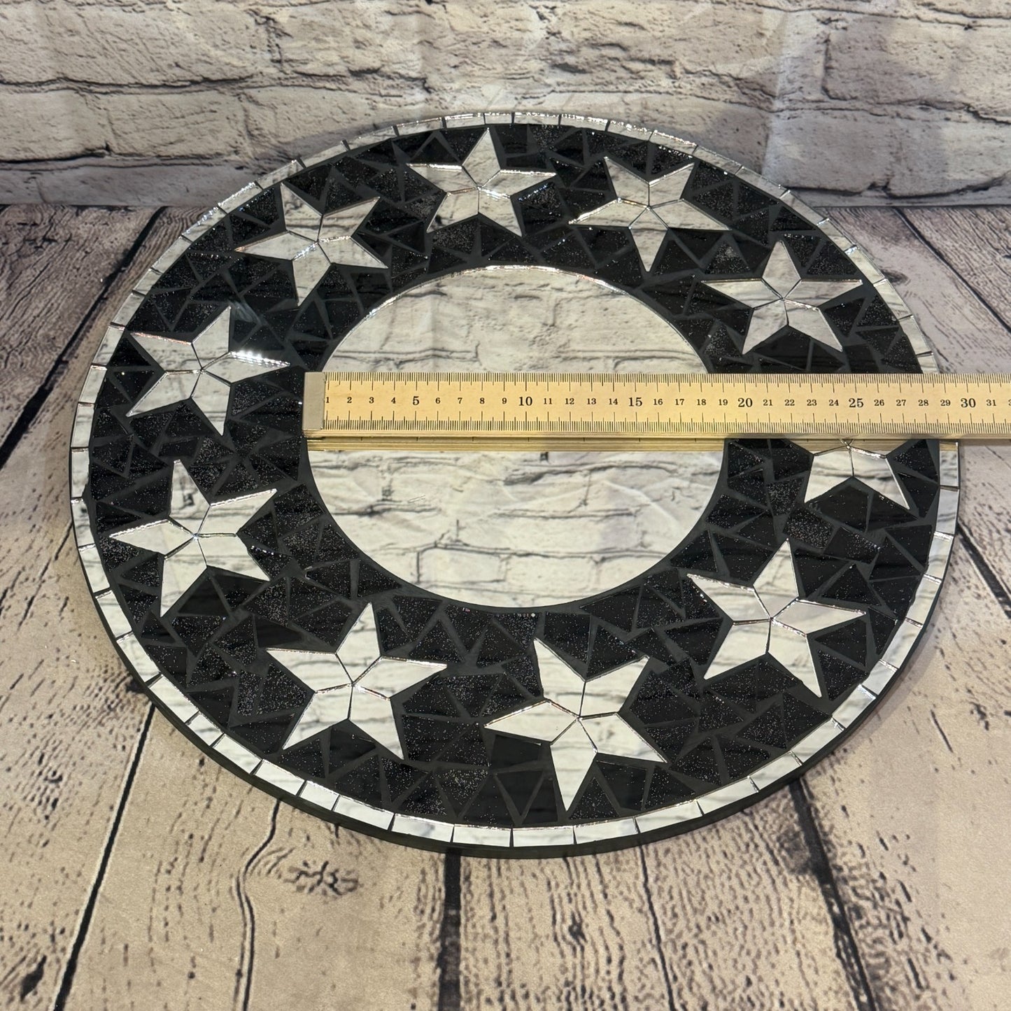 Black Star Black Mosaic Tile Wall Mirror 40cm x 40cm 16 Inches Handmade5