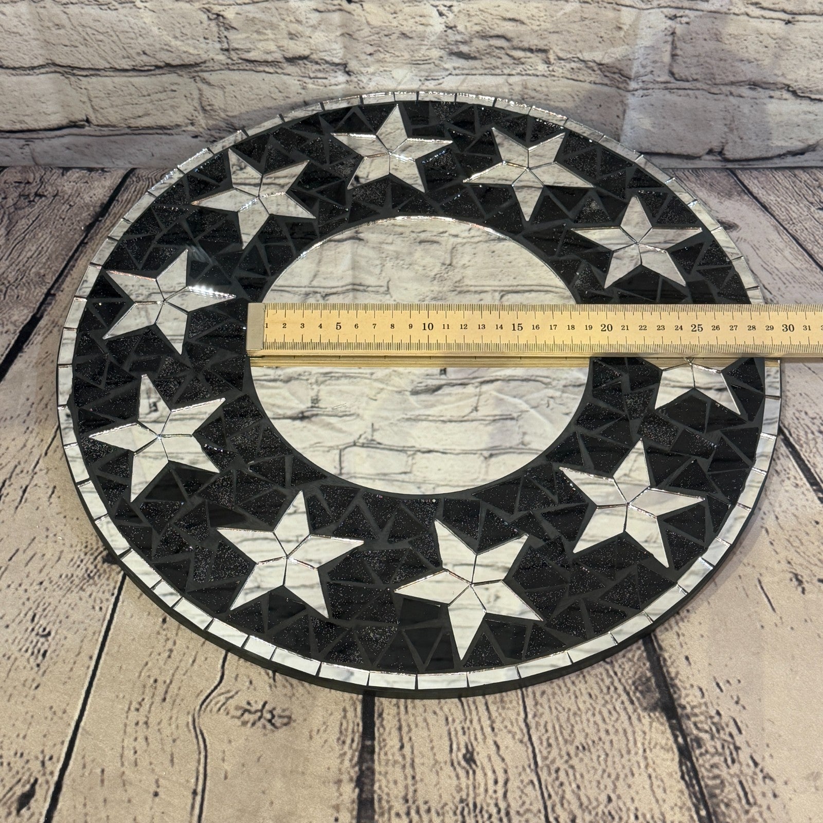 Black Star Black Mosaic Tile Wall Mirror 40cm x 40cm 16 Inches Handmade5