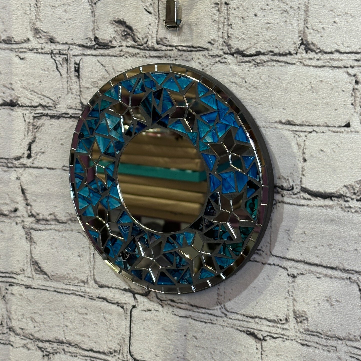 Blue Star Mosaic Tile Wall Mirror 20cm x 20cm 8 Inches Handmade New2