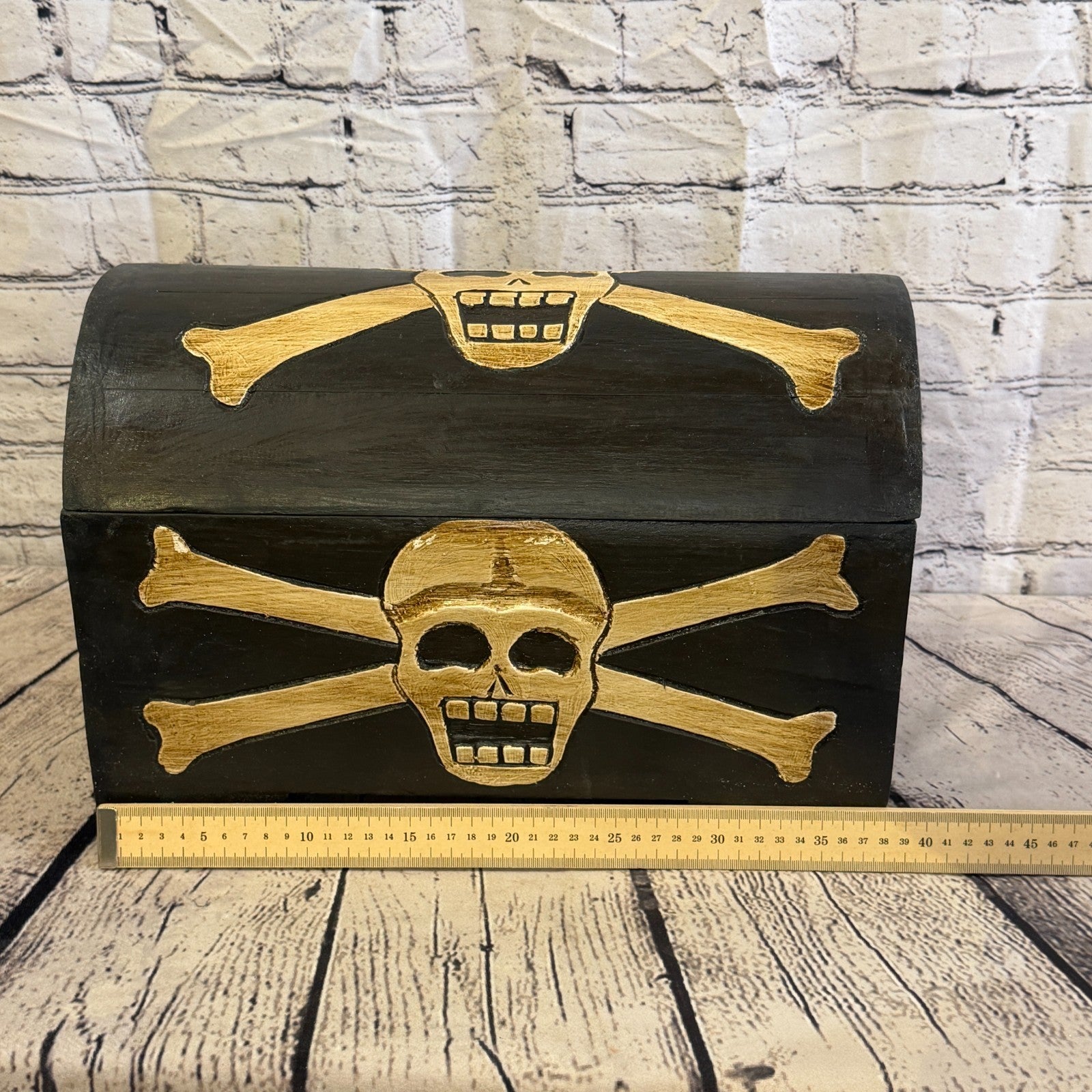 40cm x 30cm x 20cm Wood Gothic Pirate Chest Skull Coffin Jewellery Trinket Box7