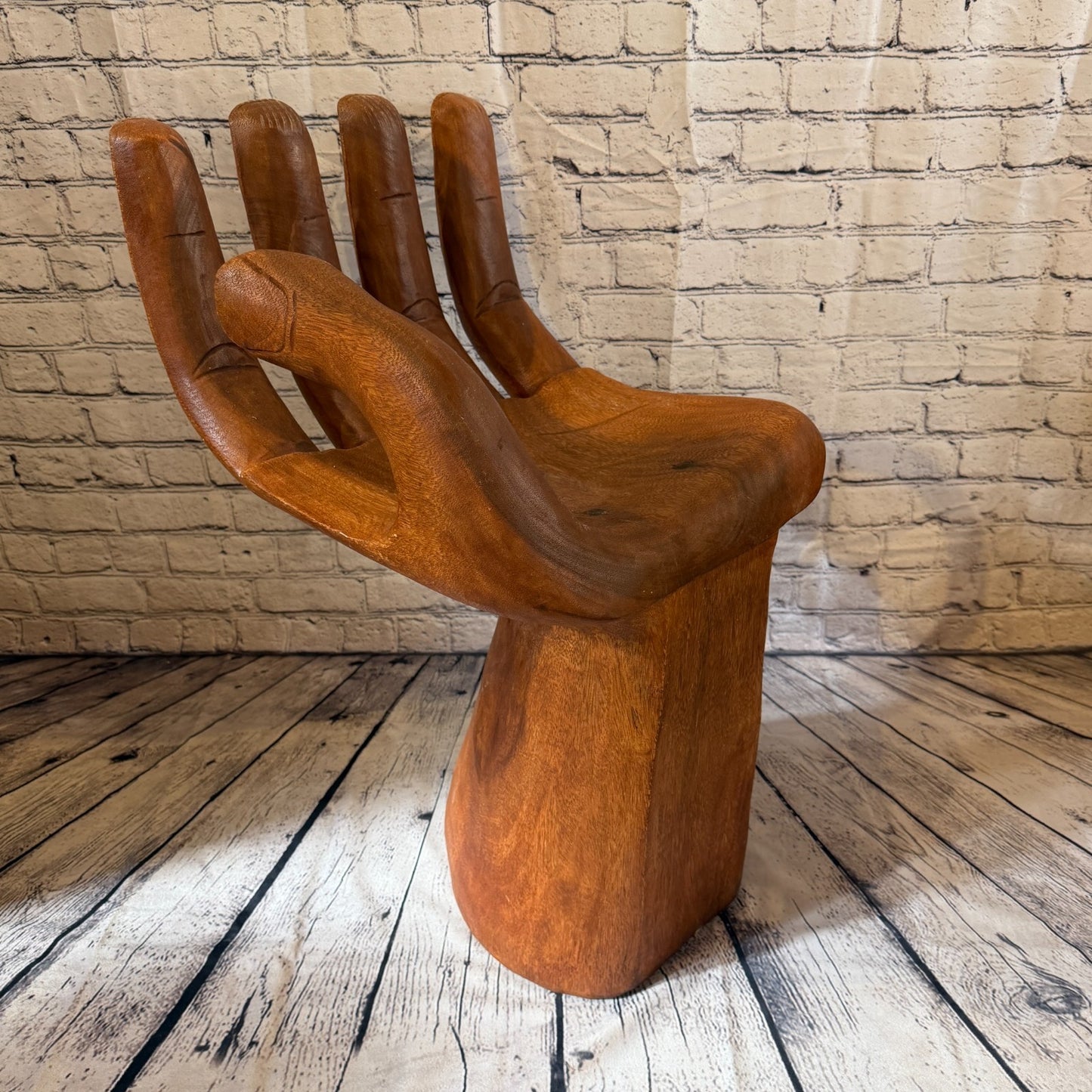 70cm x 40cm x 35cm Right Hand Indonesian Carve Hand Chair Wood Carving Sculpture2