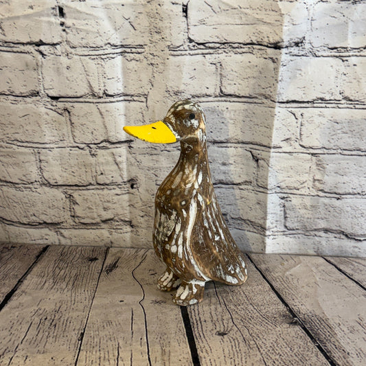 Looking Forward 25cm Tall Wooden Brown Duckling Baby Duck Shabby Wood Fairtrade0