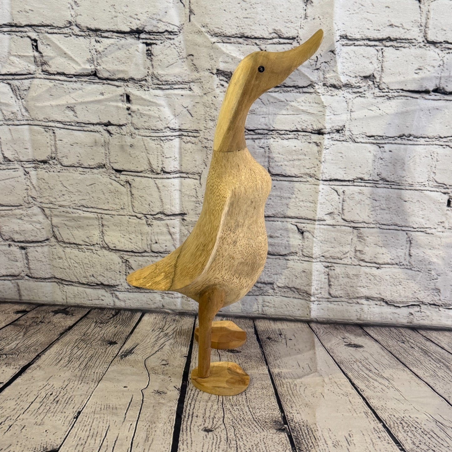 Looking Forward 40cm Tall Wooden Smooth Duckling Baby Duck Bamboo Root Fairtrade3