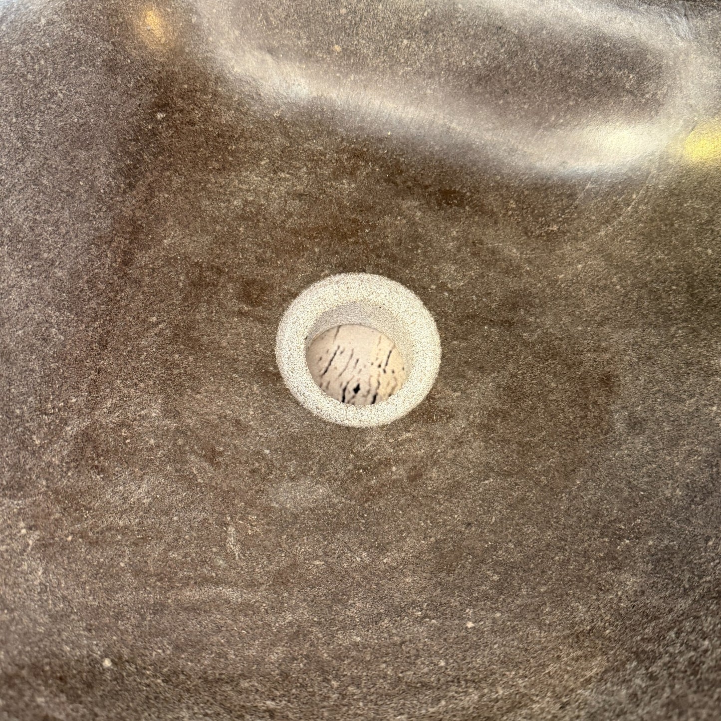 37cm x 35cm Wash Basin Bathroom Counter Top Washing River Stone Bowl Sink No 59