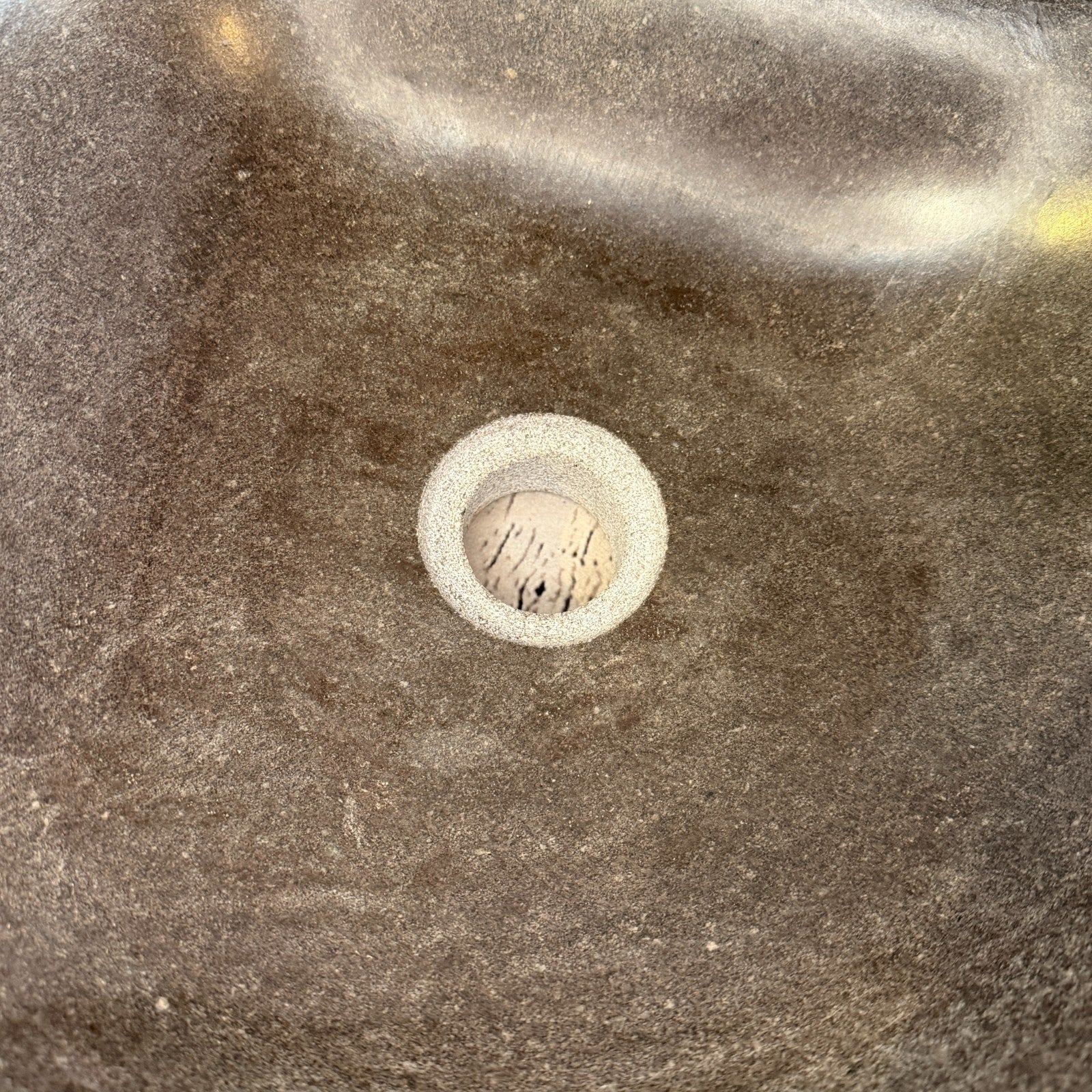 37cm x 35cm Wash Basin Bathroom Counter Top Washing River Stone Bowl Sink No 59