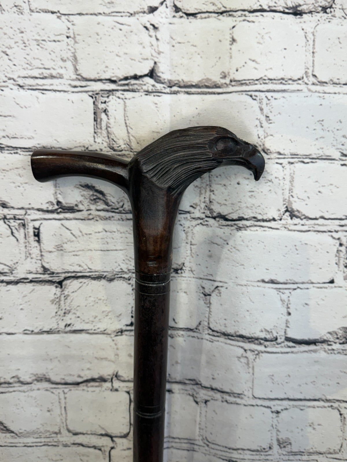 Eagle Bird Head 90cm Tribal African Walking Stick Cane Hand Carved Dark Wood0