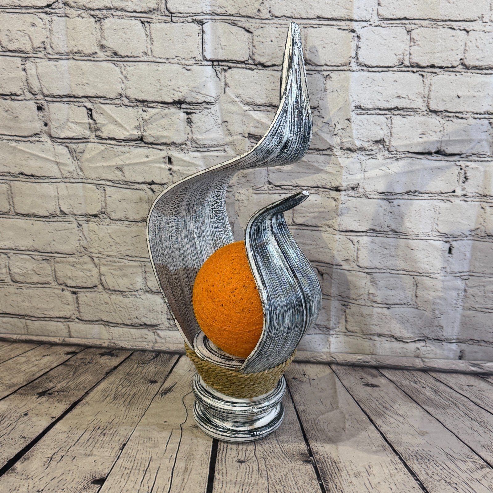 Orange Light Silver Natural 50cm Tall Leaf Lamp Twist LED UK Mains Plug Desig 102