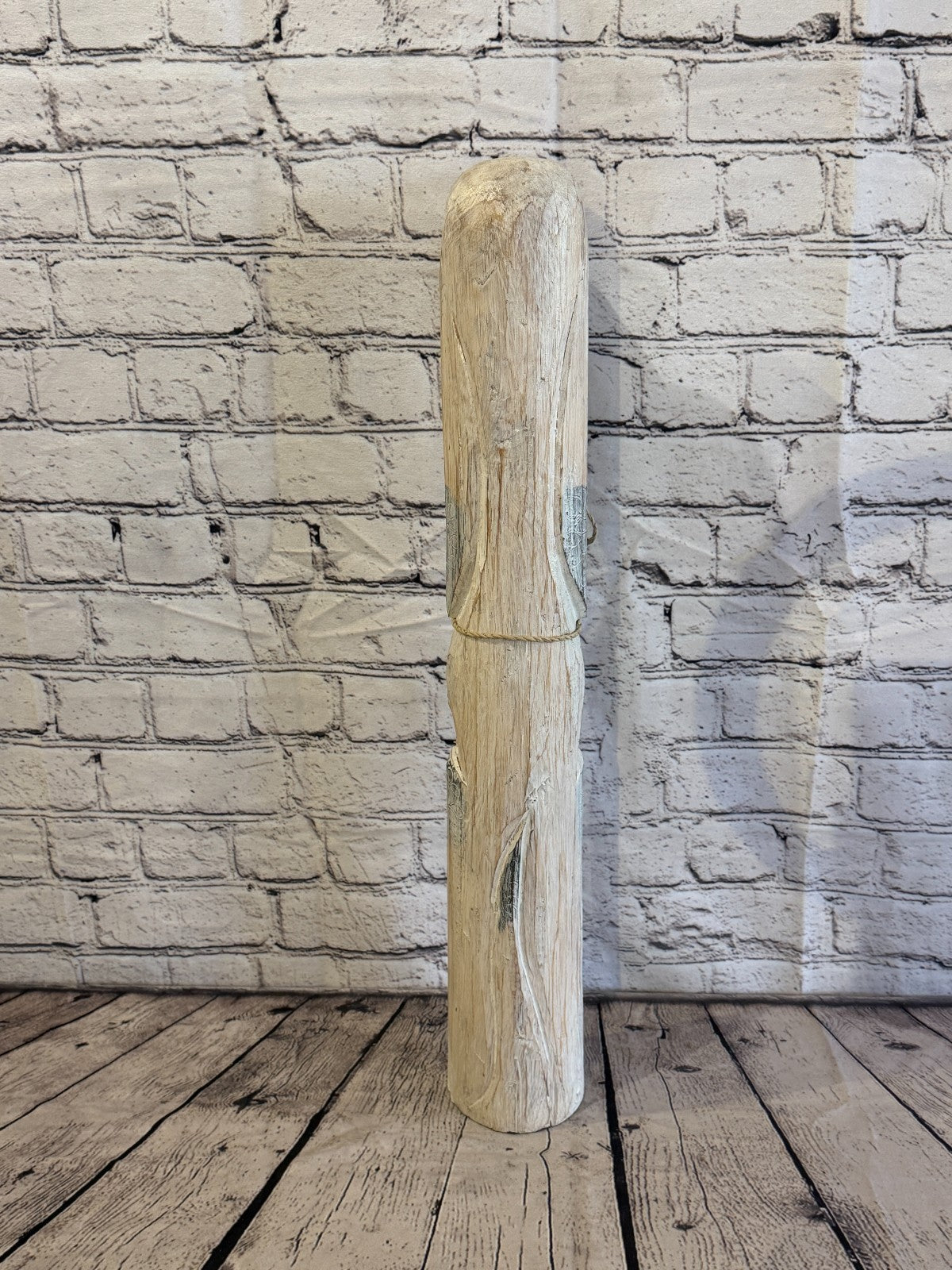 60cm White Wooden Shabby Dog Statue Ornament Fair Trade Handcarved4