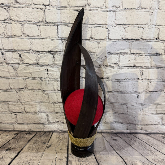 Red Light Brown Natural 55cm Tall Leaf Lamp Twist LED UK Mains Plug Design 30