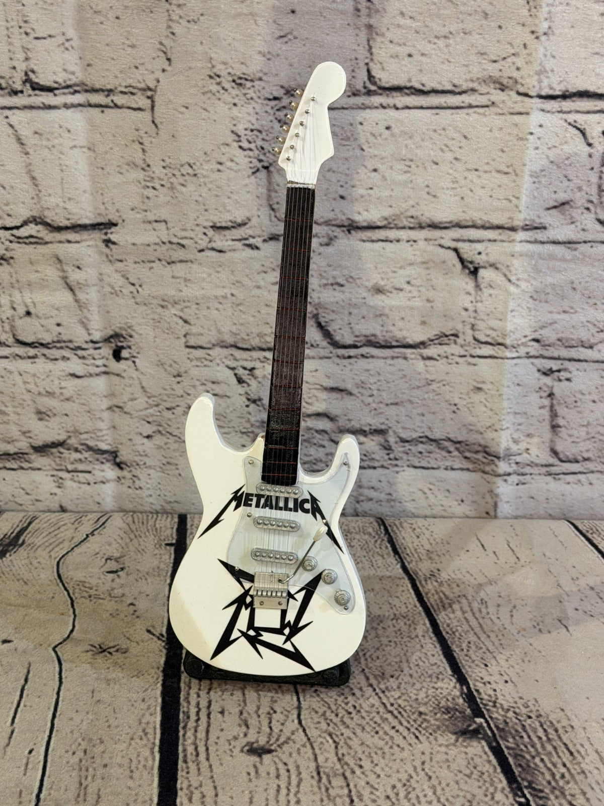 Miniature 25cm Guitar Metallica Band Guitar on Stand Band Gift Display1