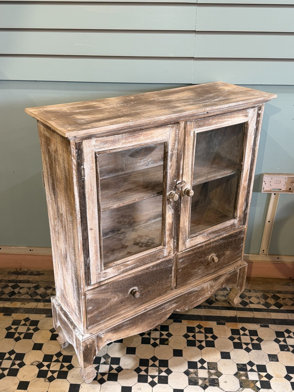 85cm x 90cm Brown 2 Door Table Wooden Side Cabinet Living Storage Furniture2